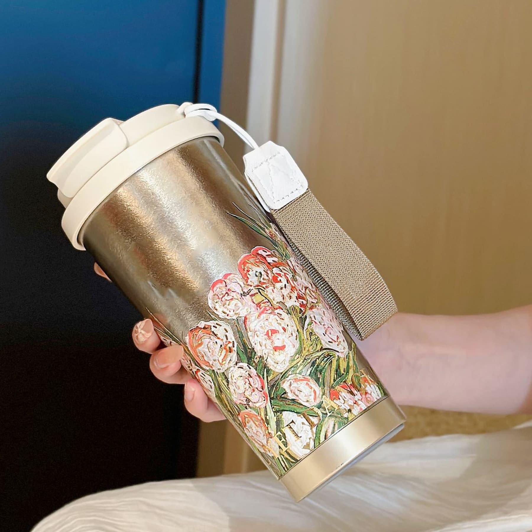 17oz Van Gogh Series Pure Titanium Insulated Portable Coffee Cup