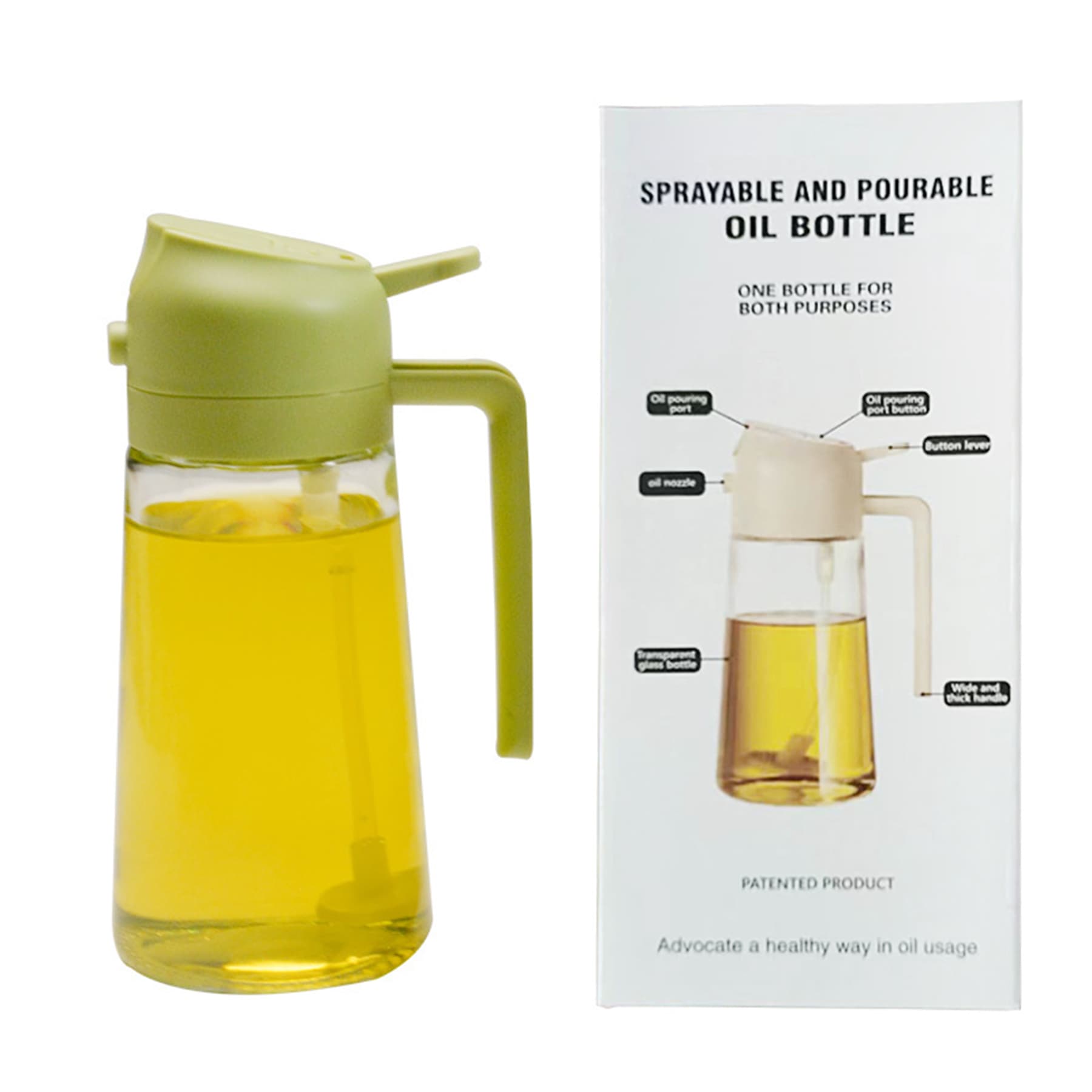 Glass oil bottle
