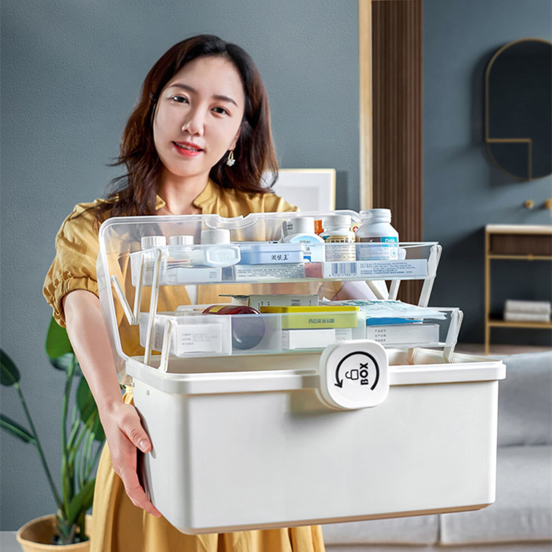 High Capacity Plastic Storage Box w Custom Imprint