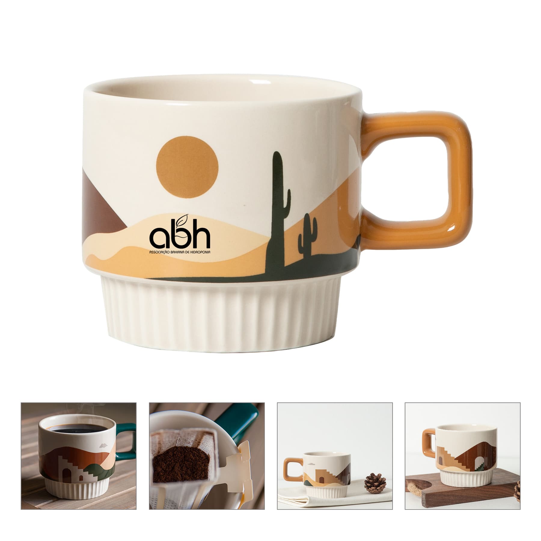 10.8oz Morandi ceramic coffee cup