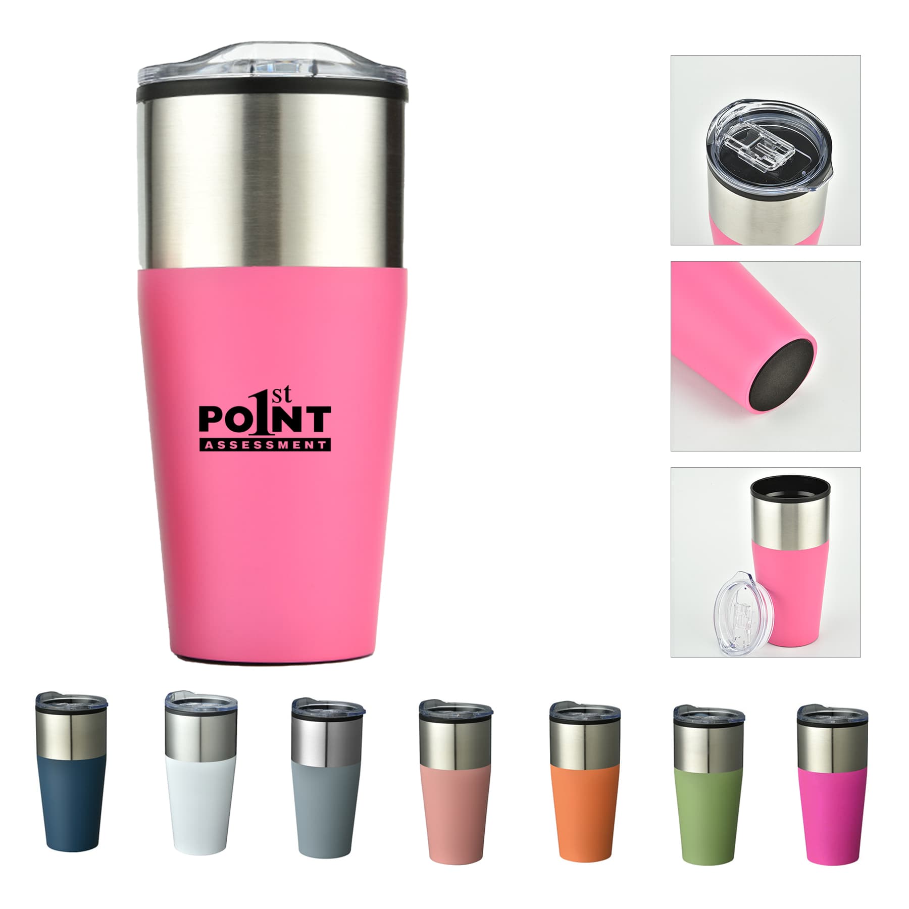 16oz. Stainless Steel Insulated Travel Tumbler Mug with Lid