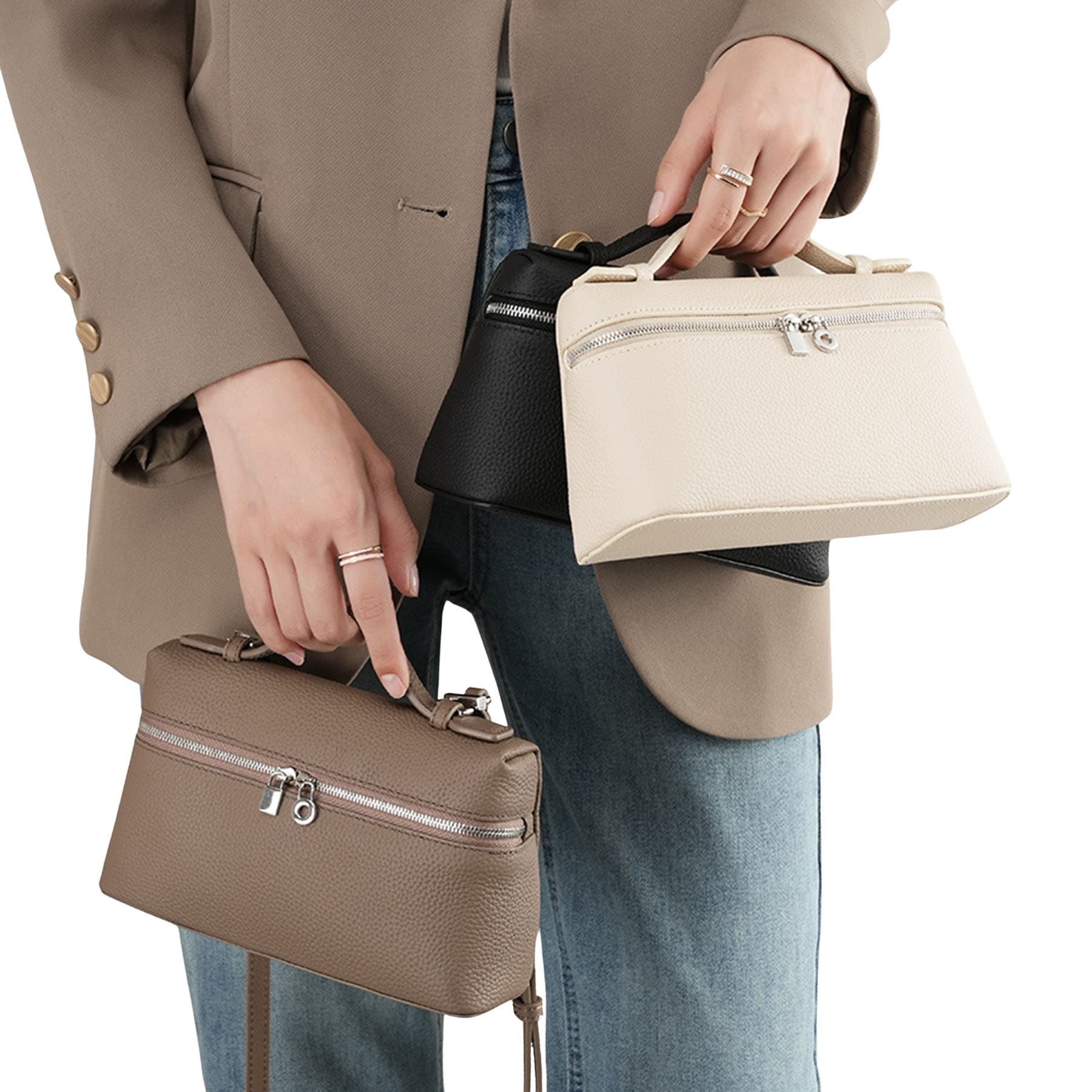 Top Grain Leather Lunch Box Bag Genuine Women Handbag 2025 New Gigi Style Crossbody Small Bag