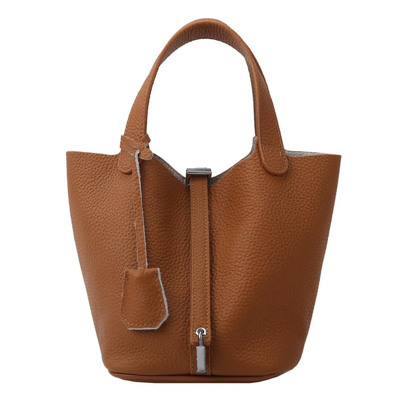 Genuine Leather bucket cross-body bag