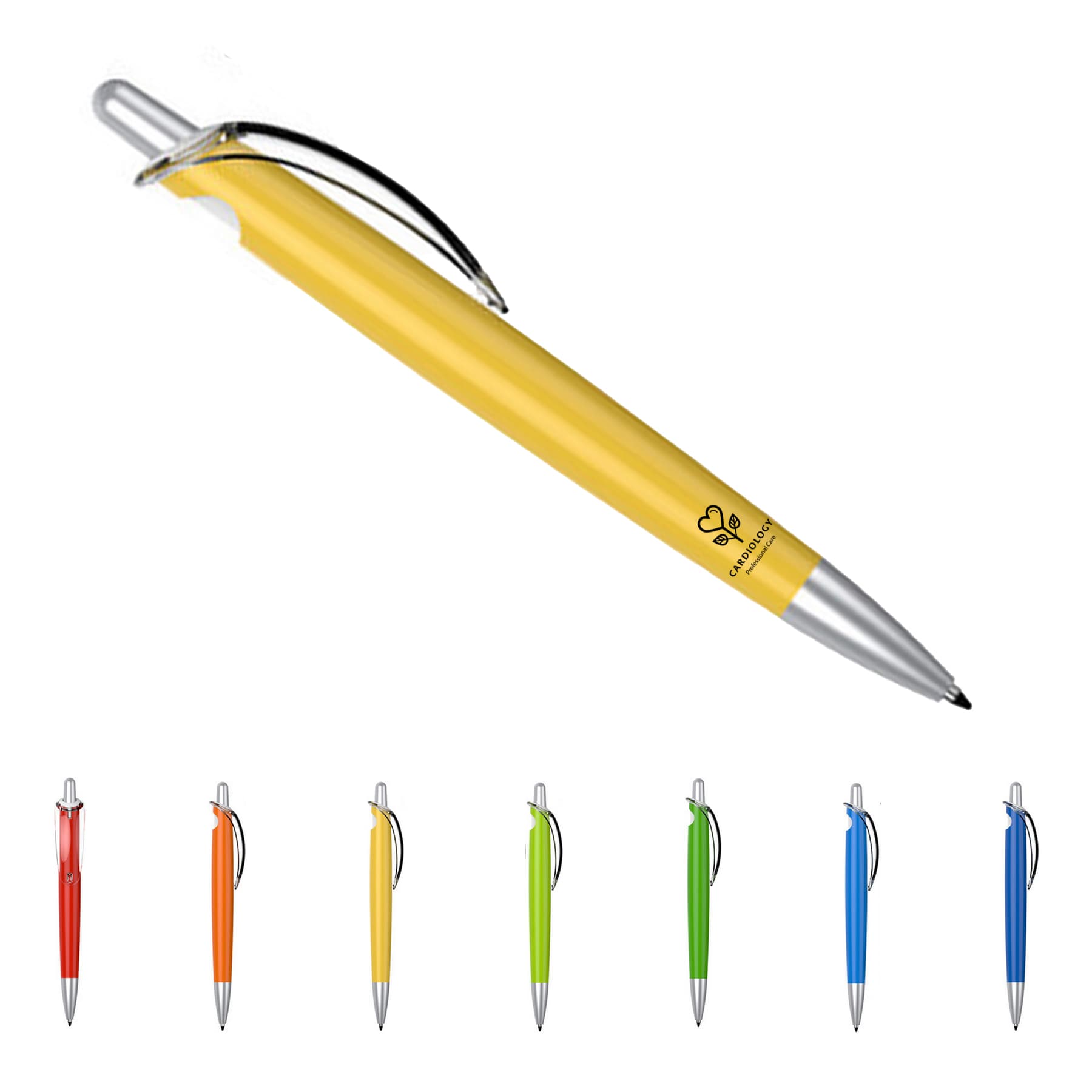 Transparent large clip ballpoint pen