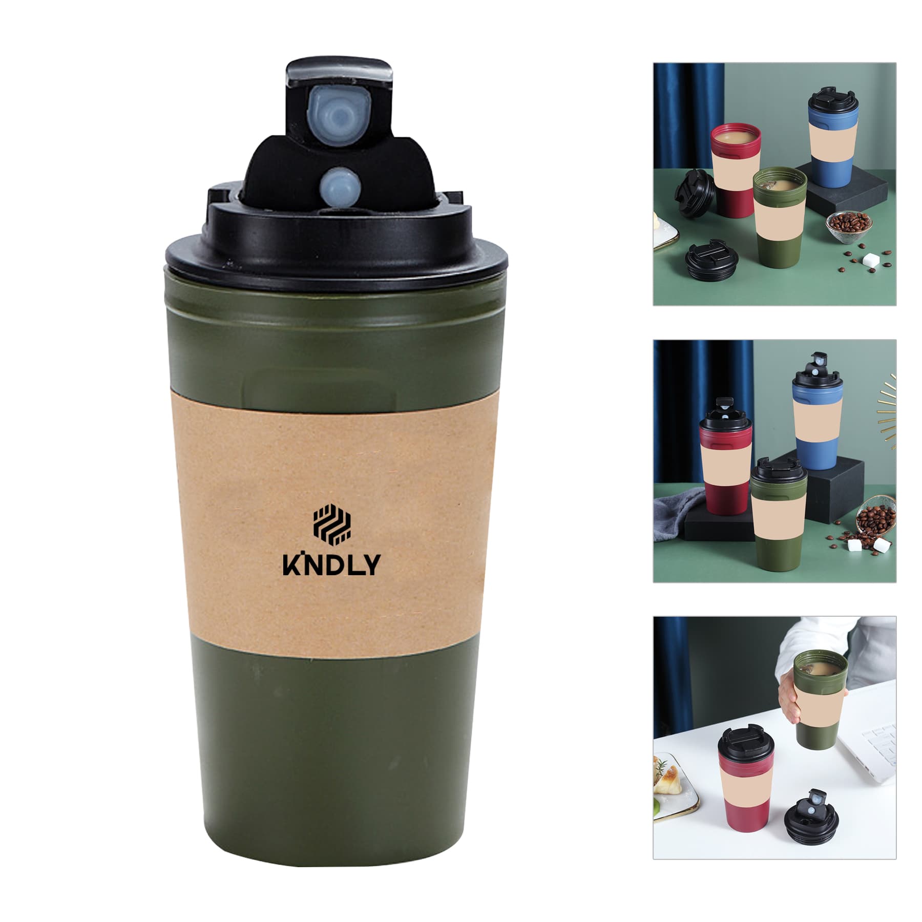Portable Leak-Proof Clamshell Reusable Travel Coffee Mug