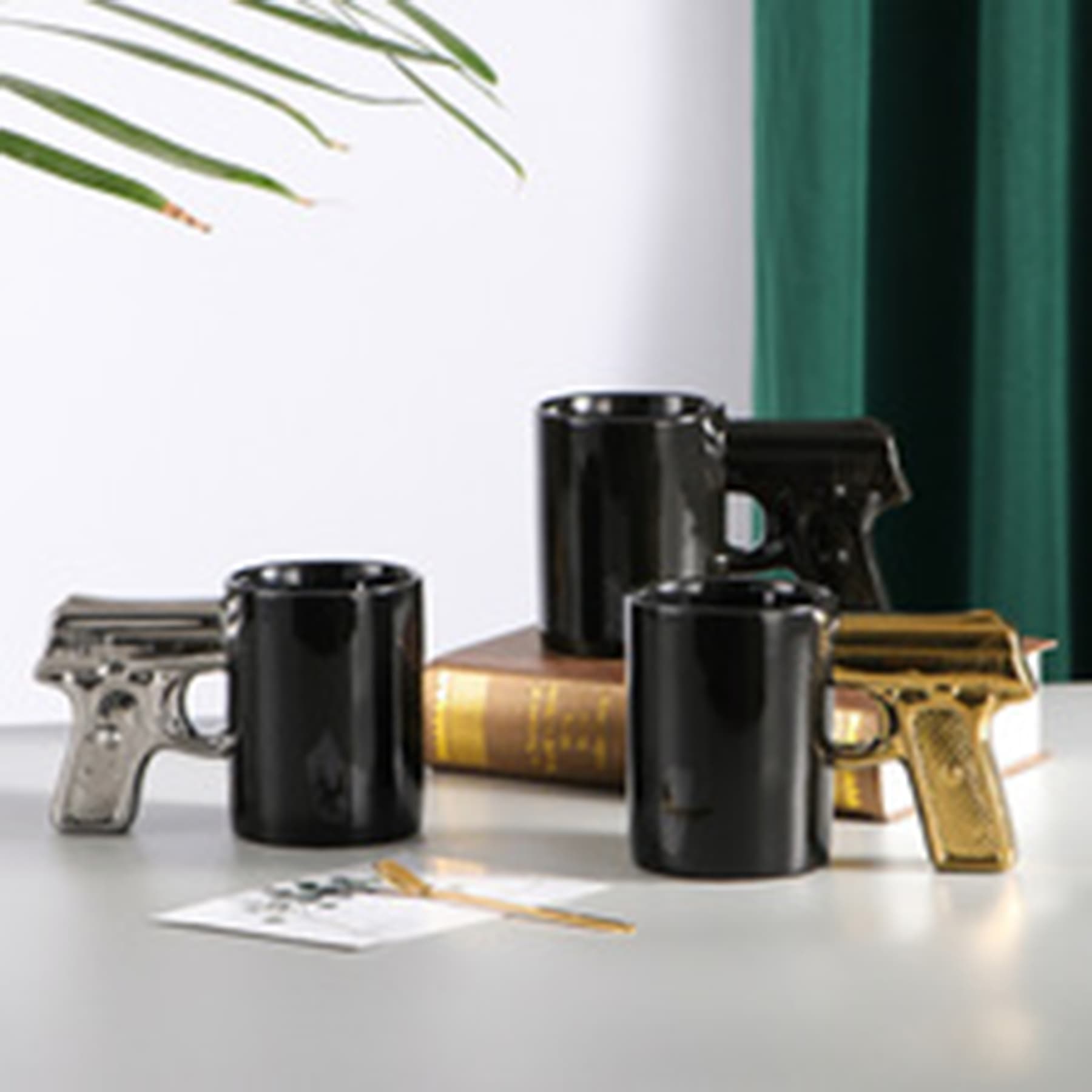 12 oz Pistol-Shaped Handle Ceramic Mug