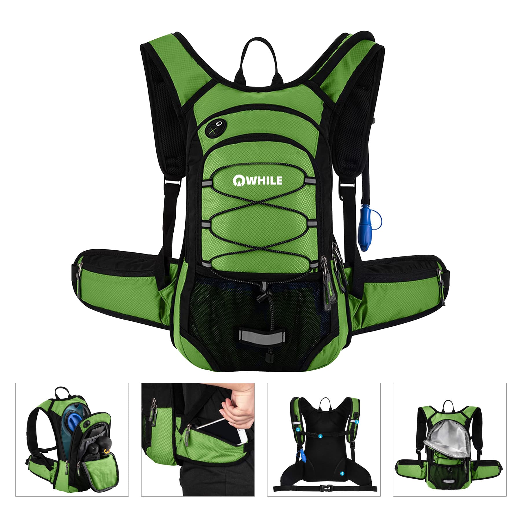 Hydration Backpack with 2L Water Bladder