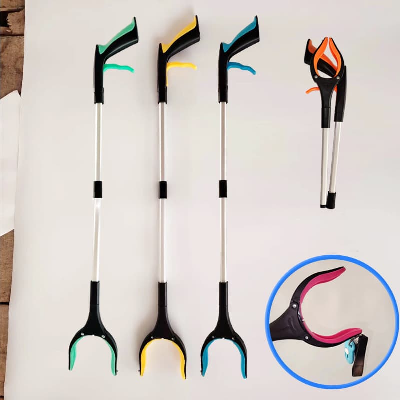 Foldable Grabber Pickup Tool with 360 Rotating Jaw & Magnet