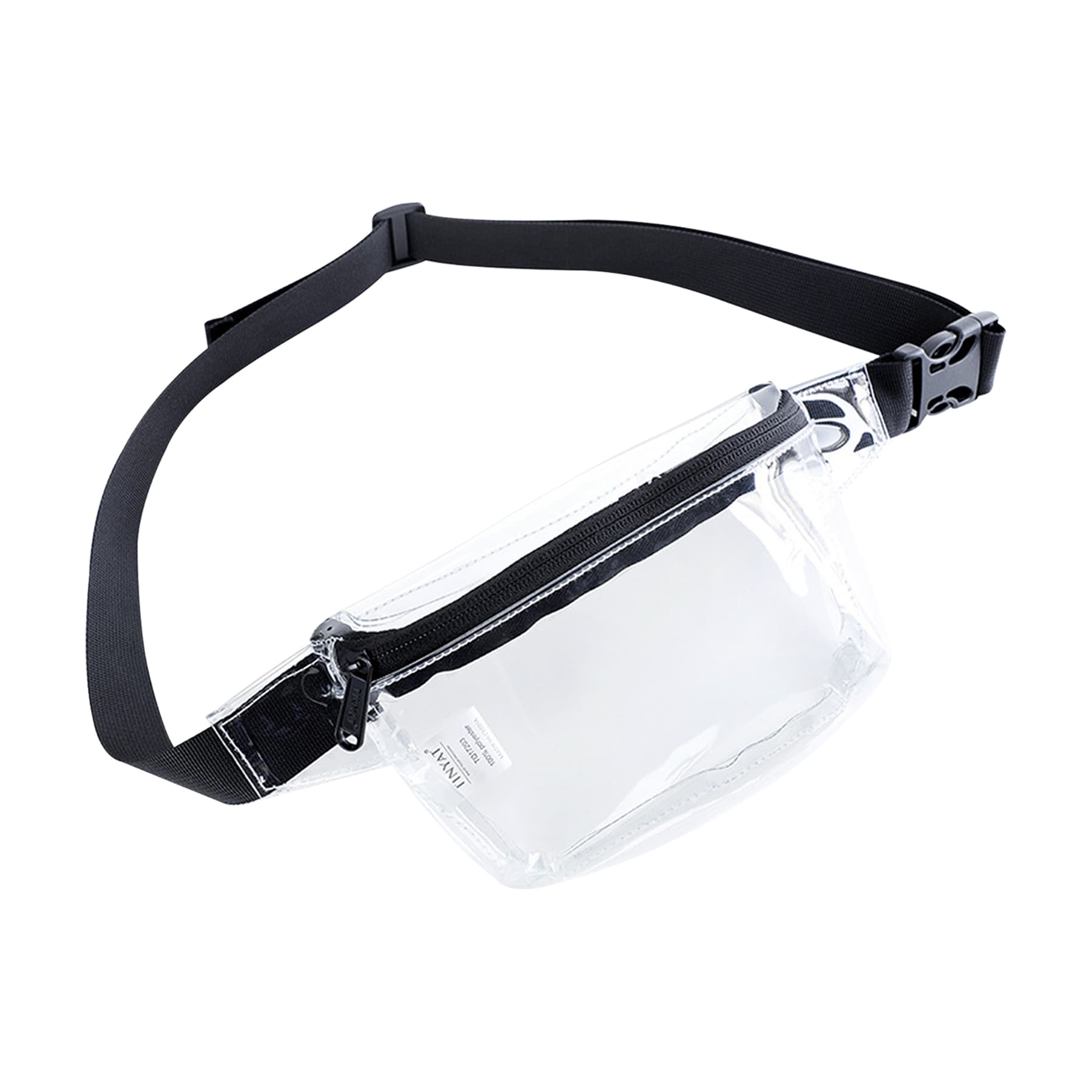 Clear Fanny Pack W/ A Zipper Pockets Transparent Pvc Bag