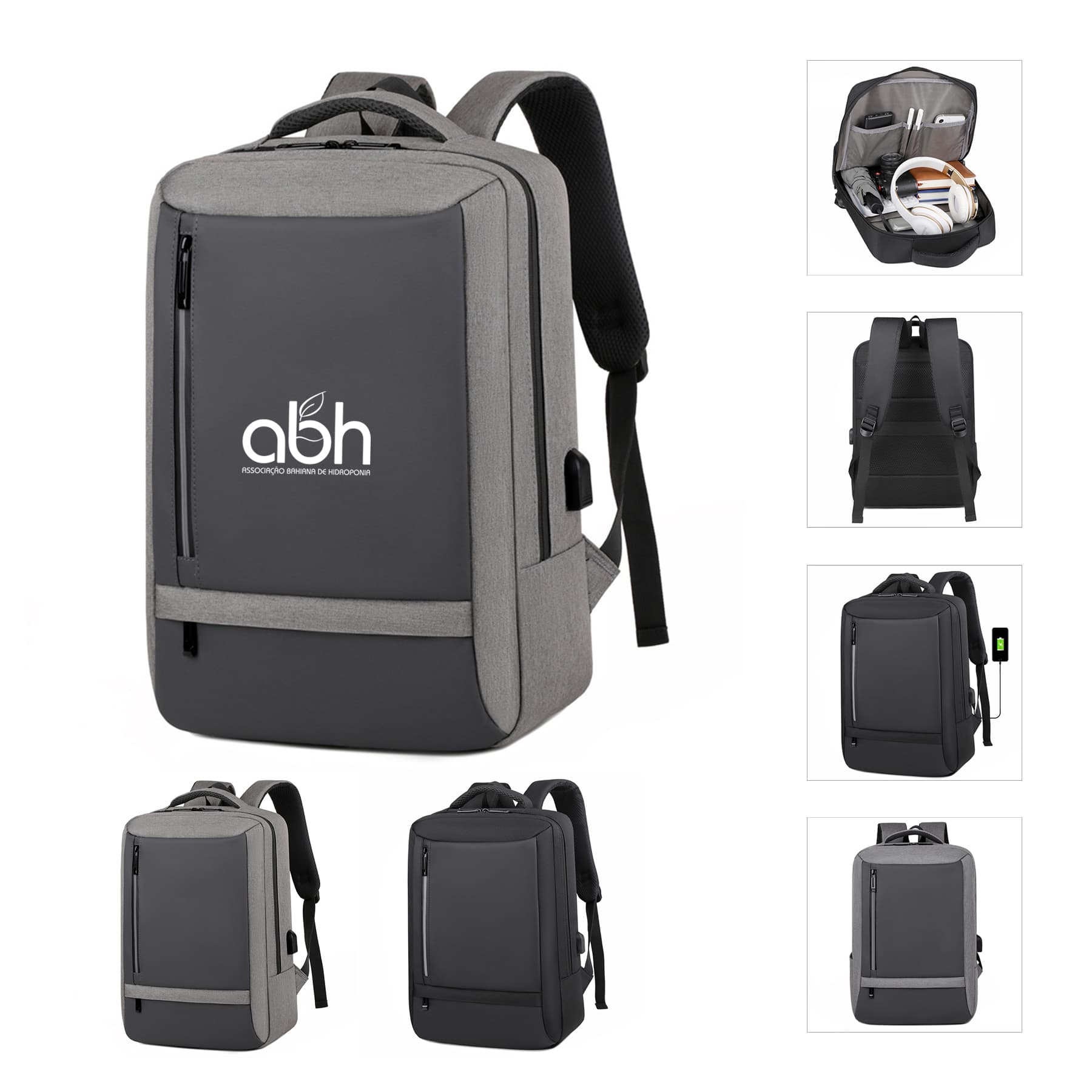 Multifunctional Men's Laptop Backpack with USB Charging Port