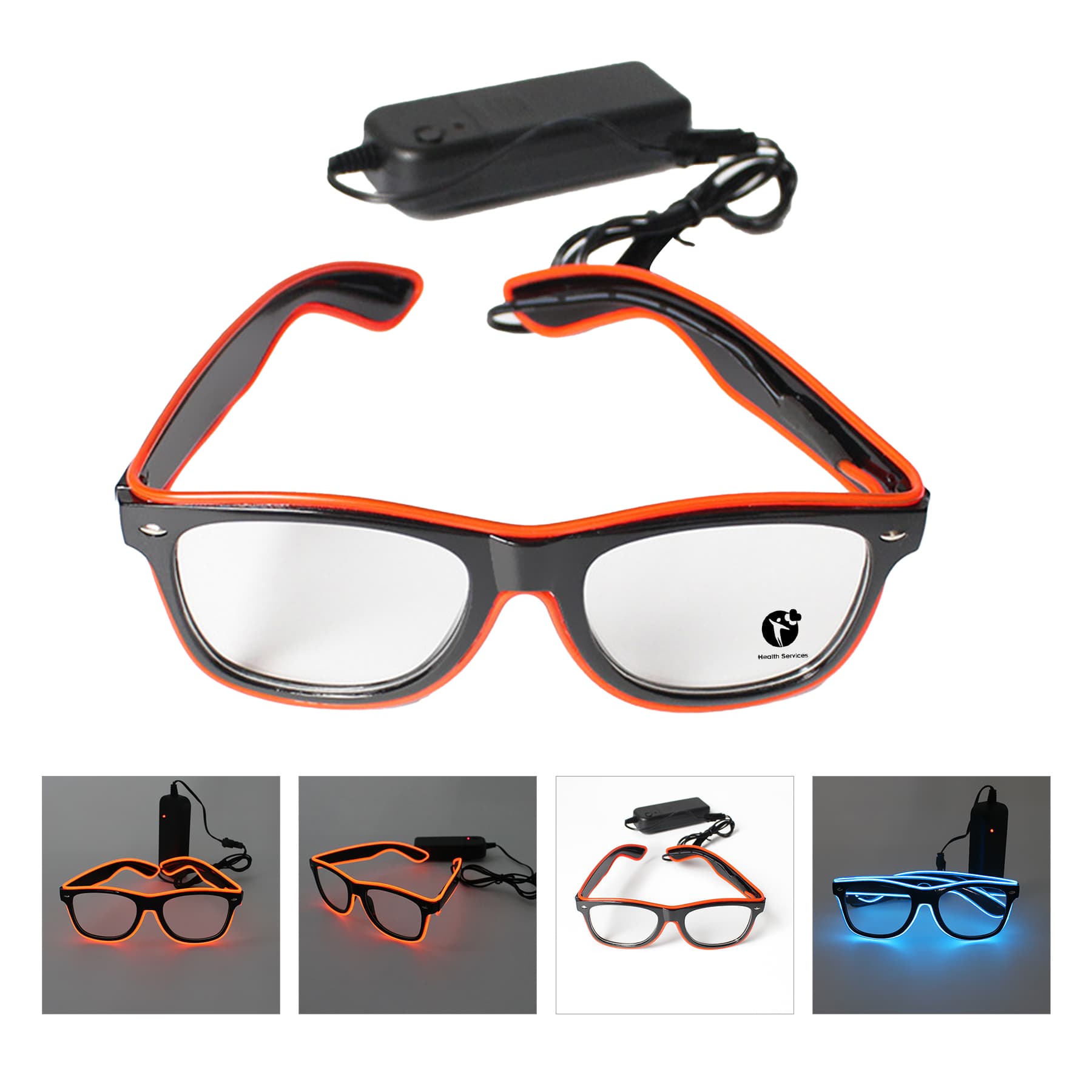 Flashing LED Sunglasses Light Up EL Wire Neon Rave Glasses