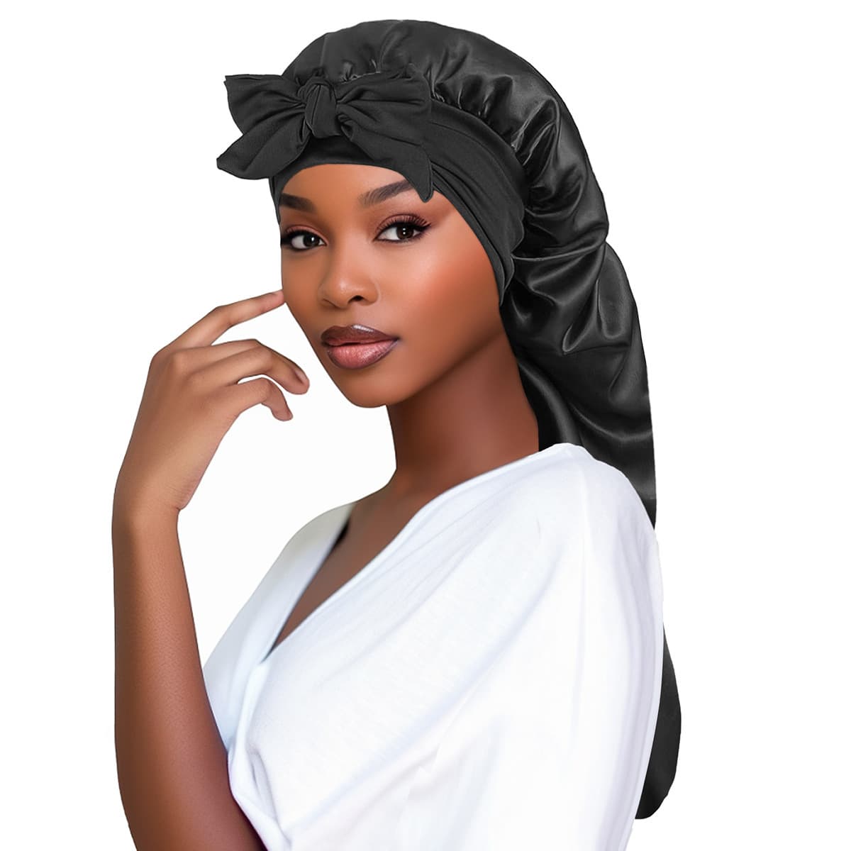 Satin Sleeping Hat Bowtie Headband