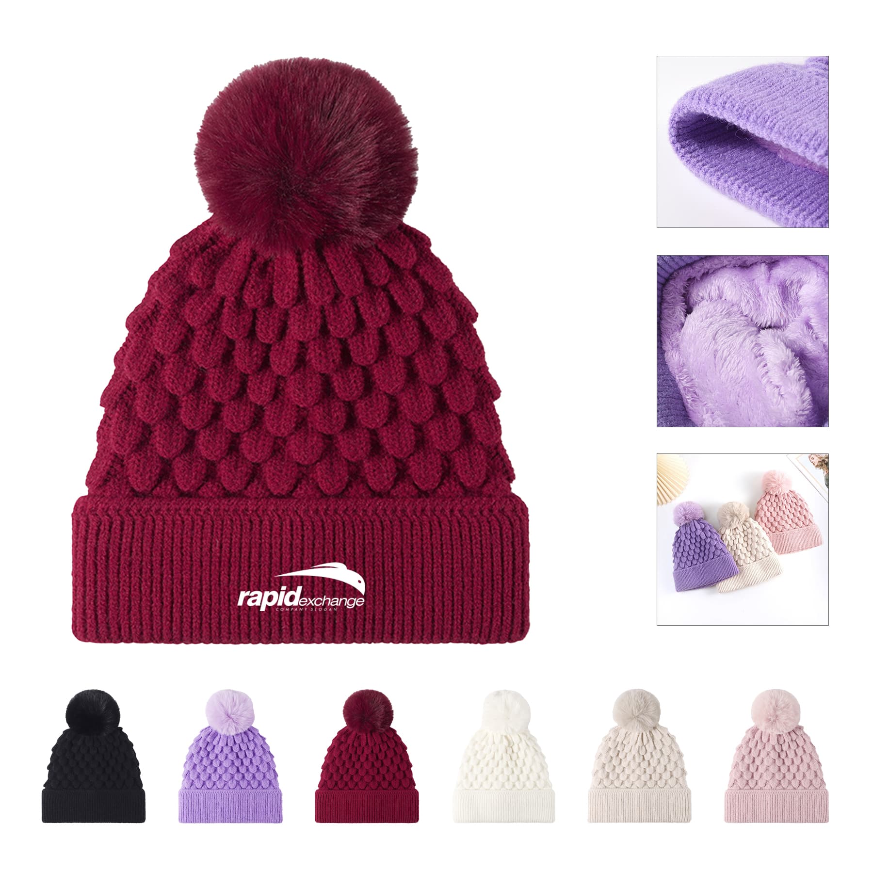 Outdoor Warm Knitted Hat Ball Beanie Cap