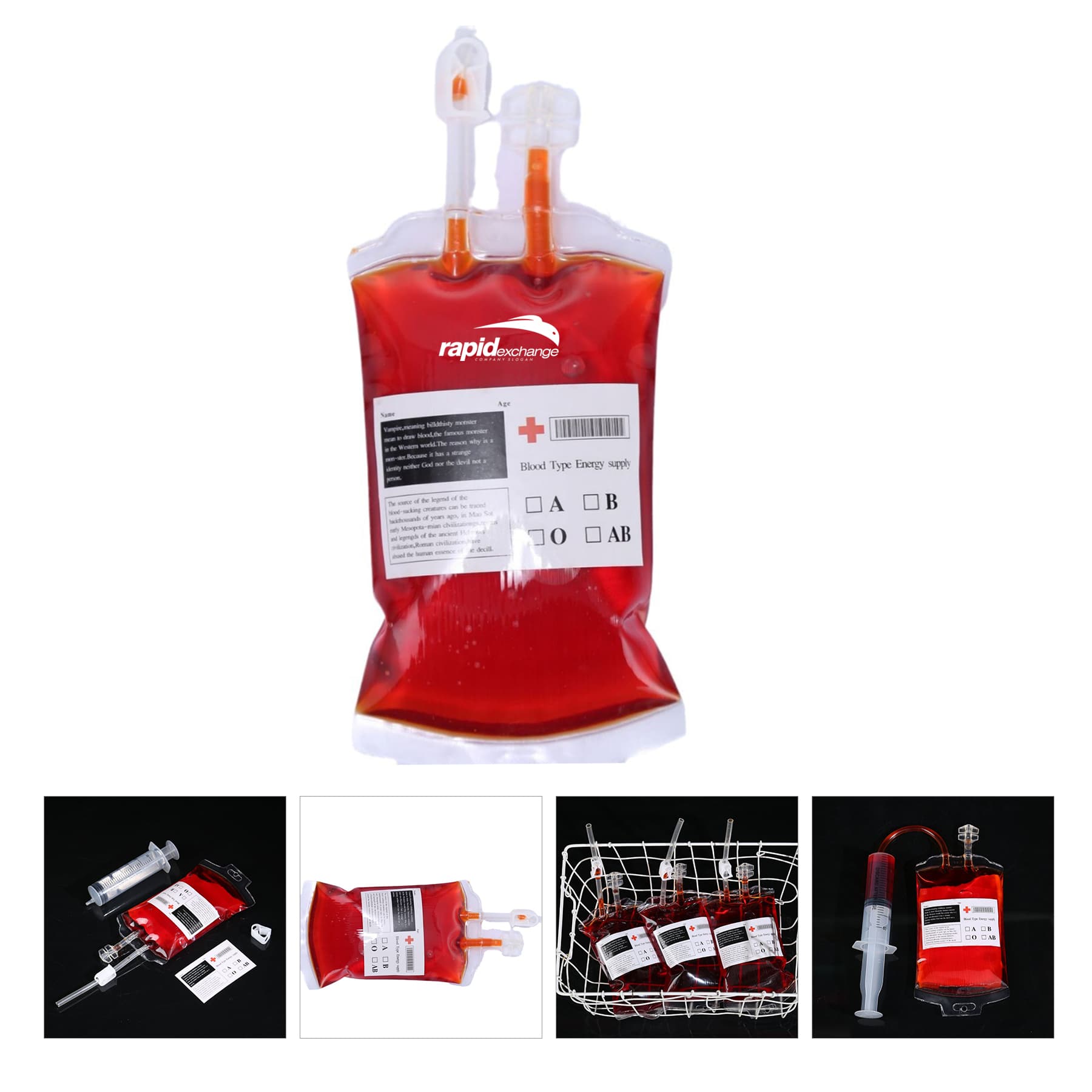 12oz Clear Blood Energy Drink Bag