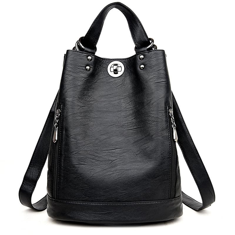 Pu high-capacity Bucket Backpack Women