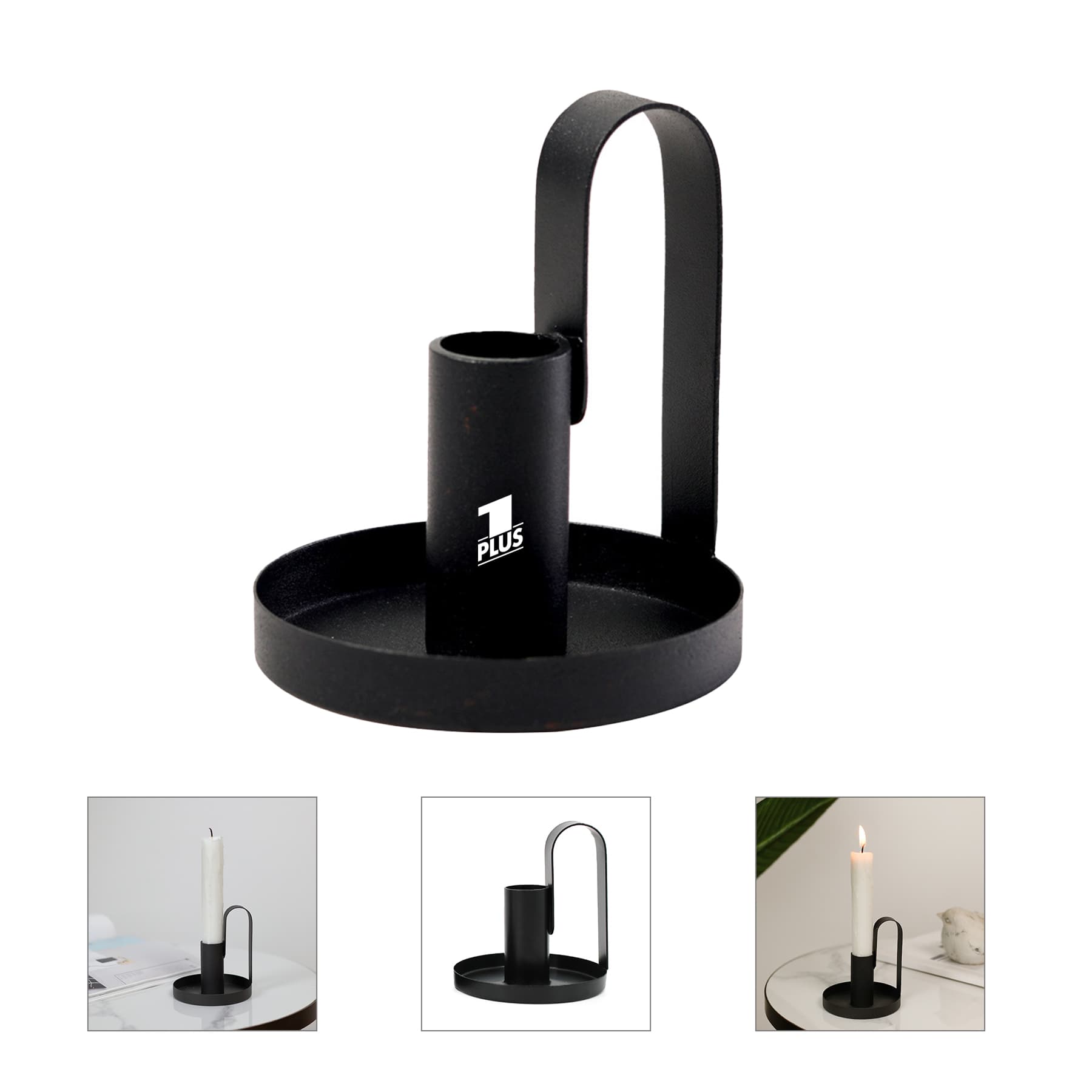 Black Wrought Iron Candle Base
