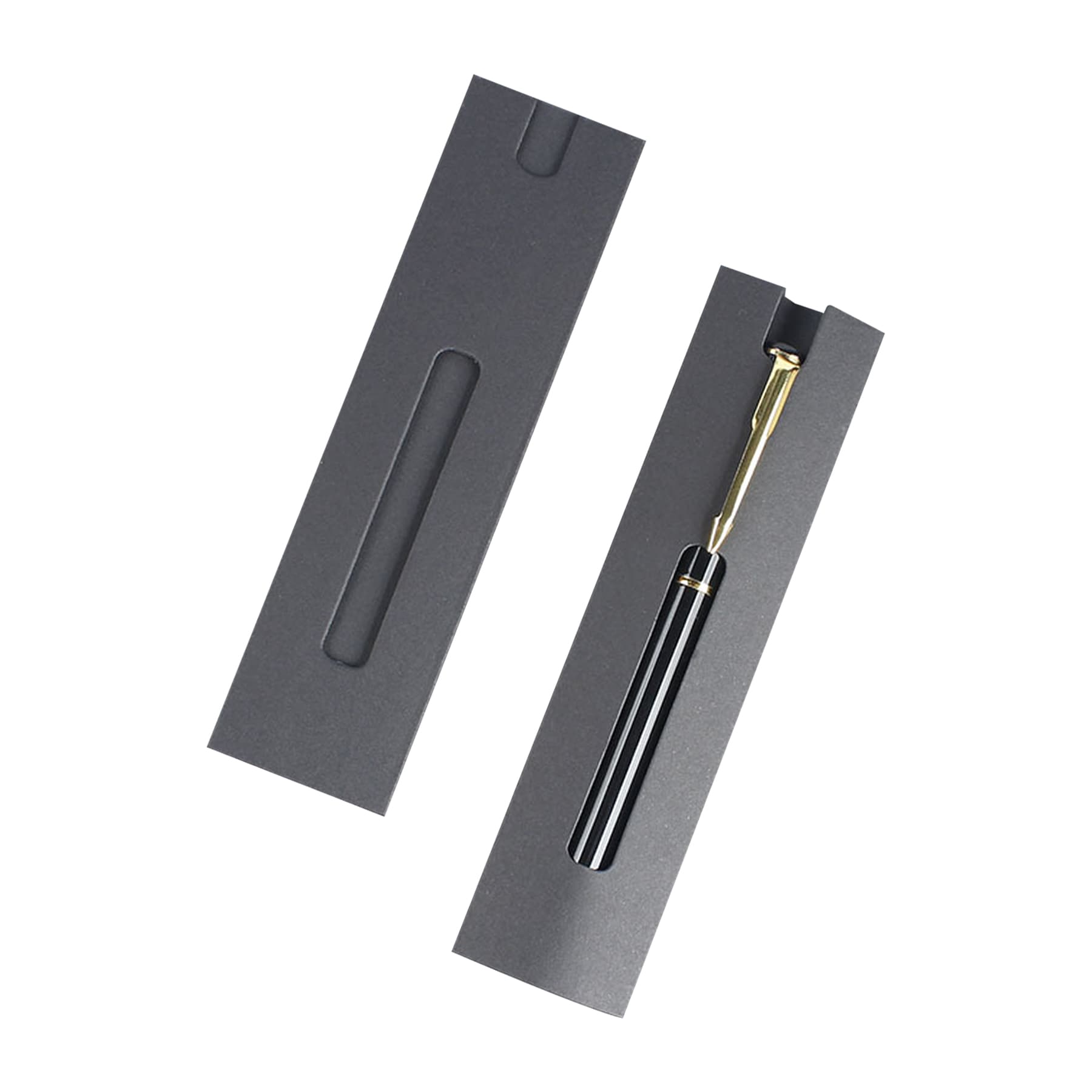 6.1"x1.6" Kraft Paper Pen Sleeves Pouch W/ Printed Ruler