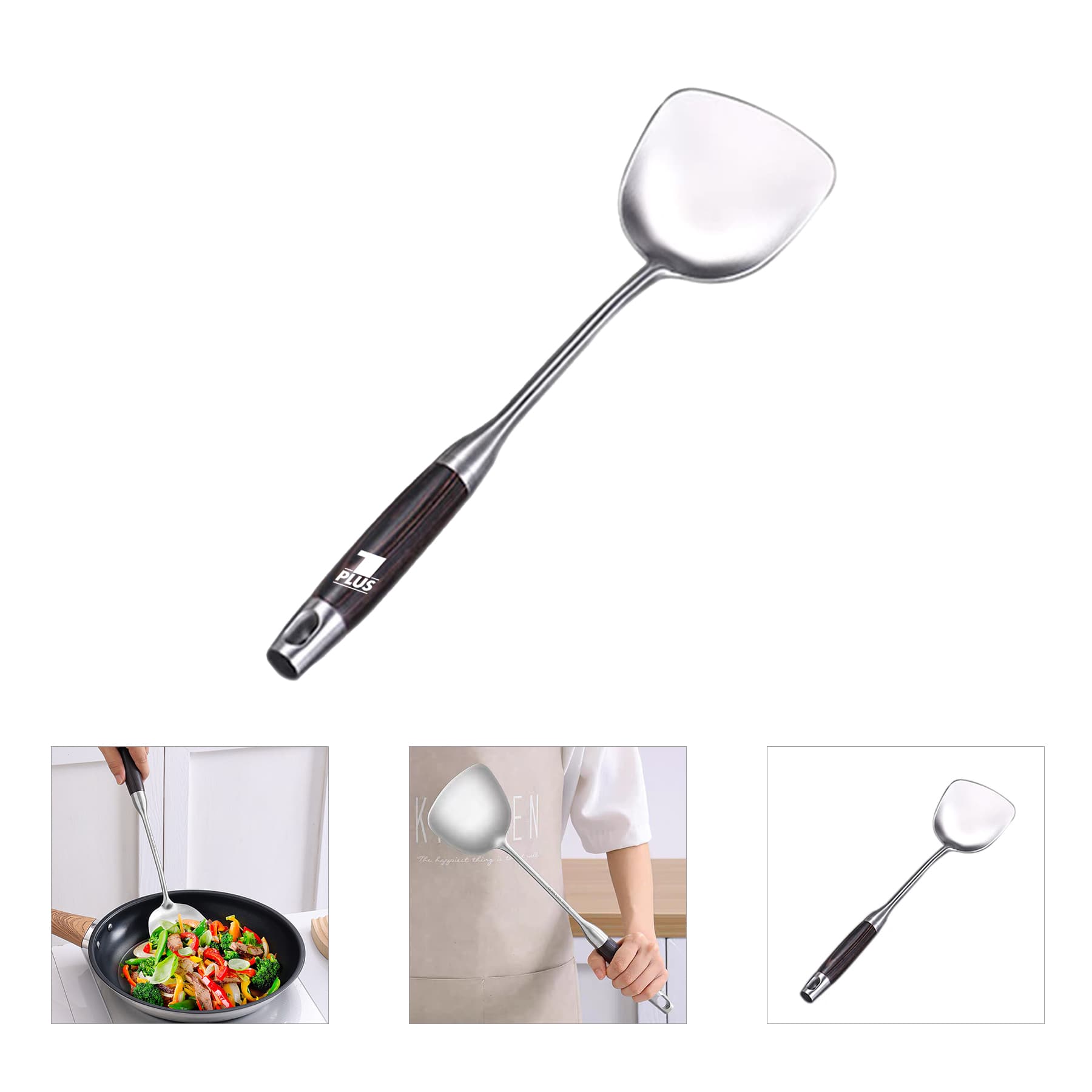 Stainless Steel Wok Spatula With wood Handle
