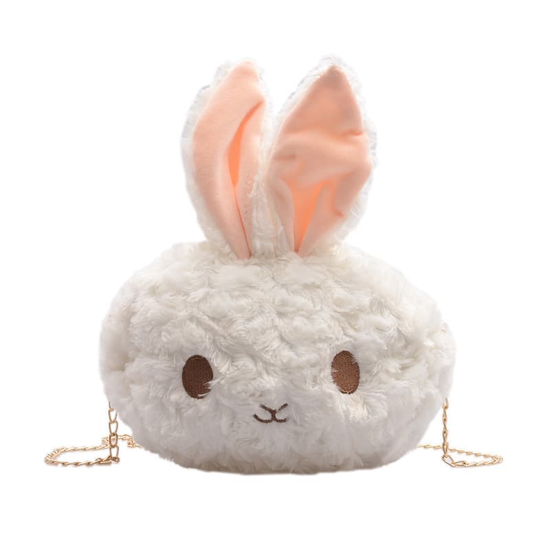 Cotton Cute plush bunny shoulder cross-body bag