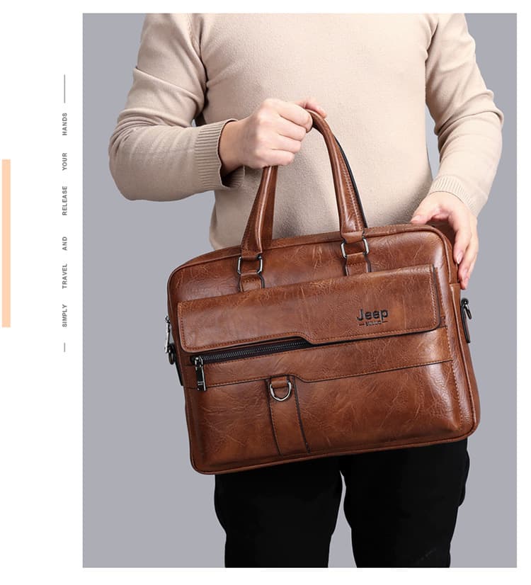 Waterproof Retro Business Travel Men's Handheld Briefcase