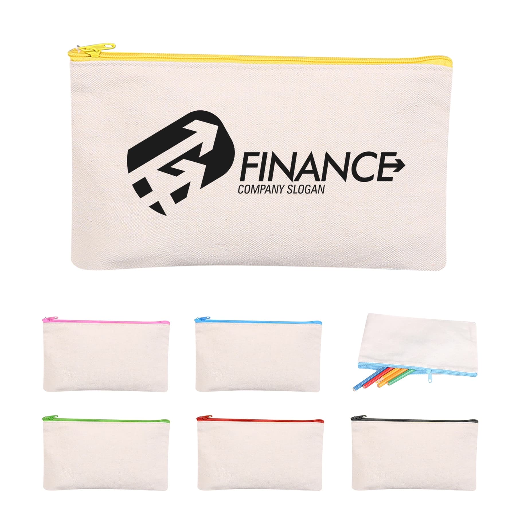 Canvas Zippered Pencil Bag