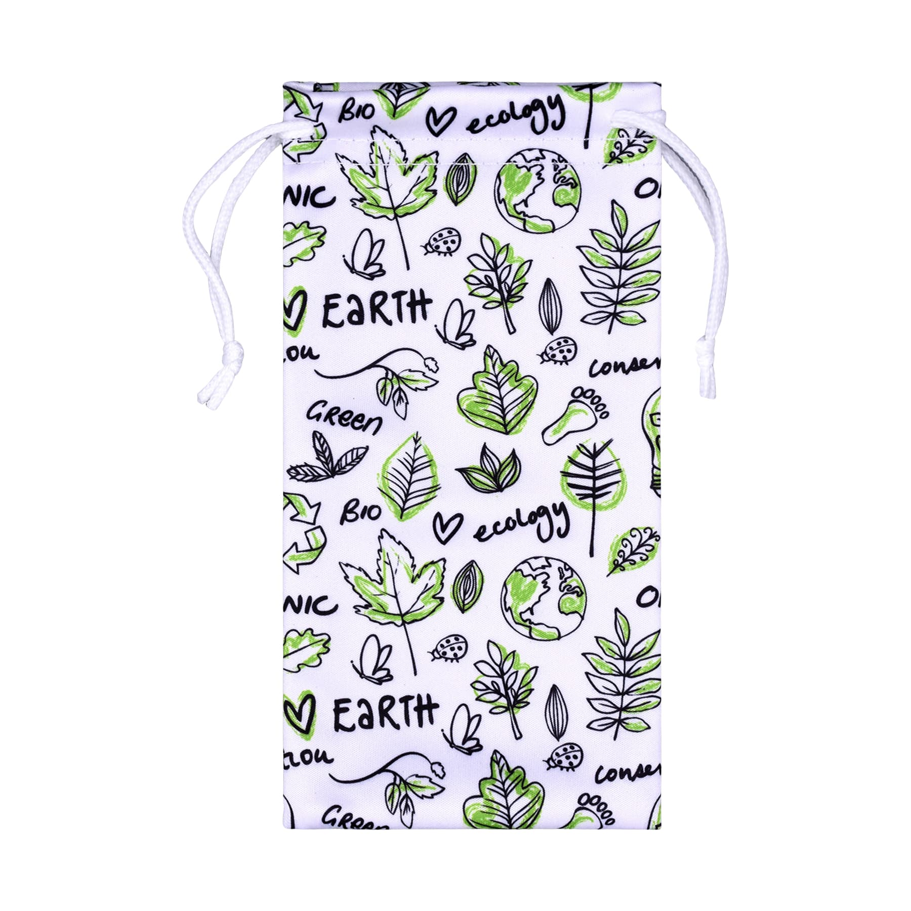 RPET Recycled Fiber Glasses Cleaning Bag Dustproof Double Drawstring Bag