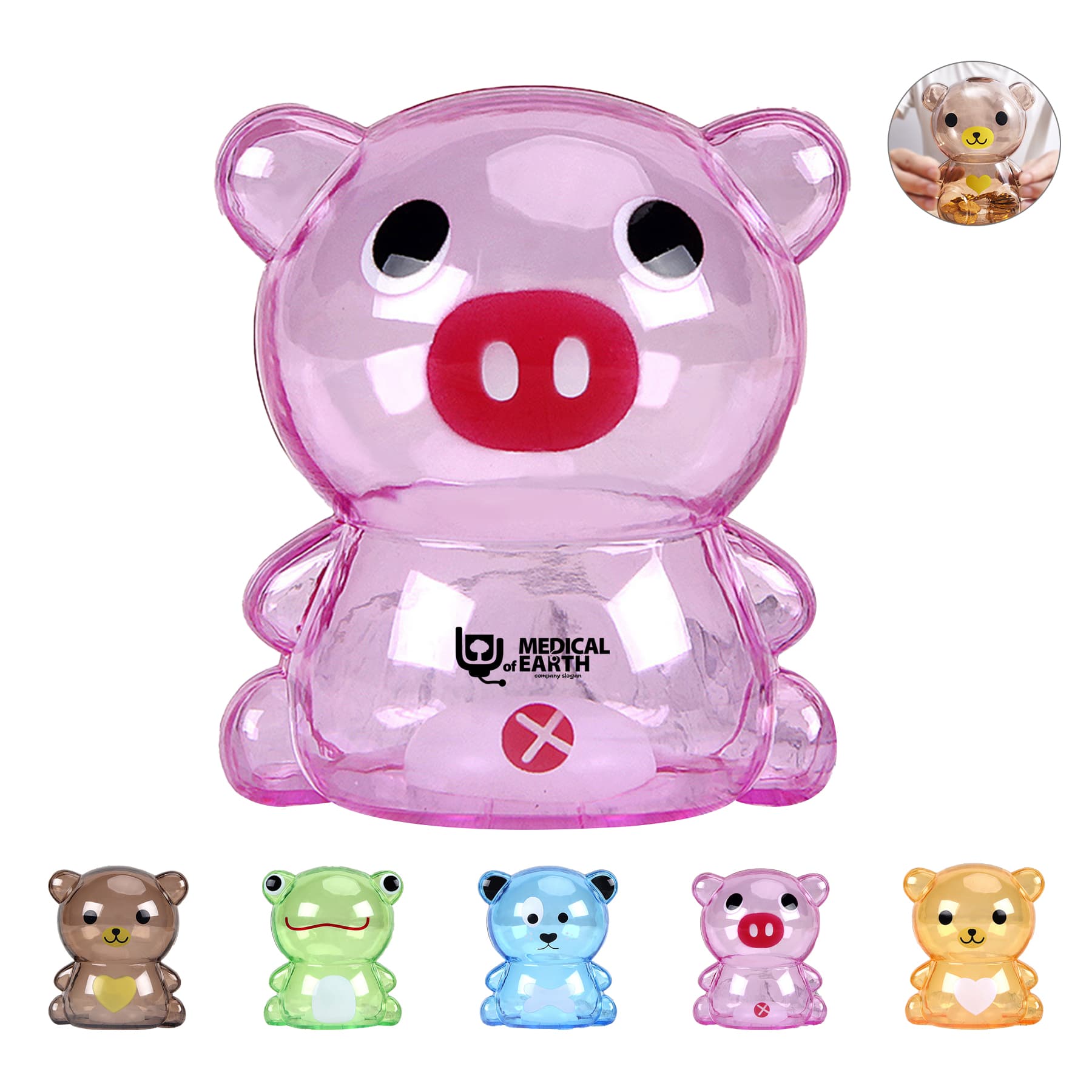 Translucent Animal Shape Coin Bank