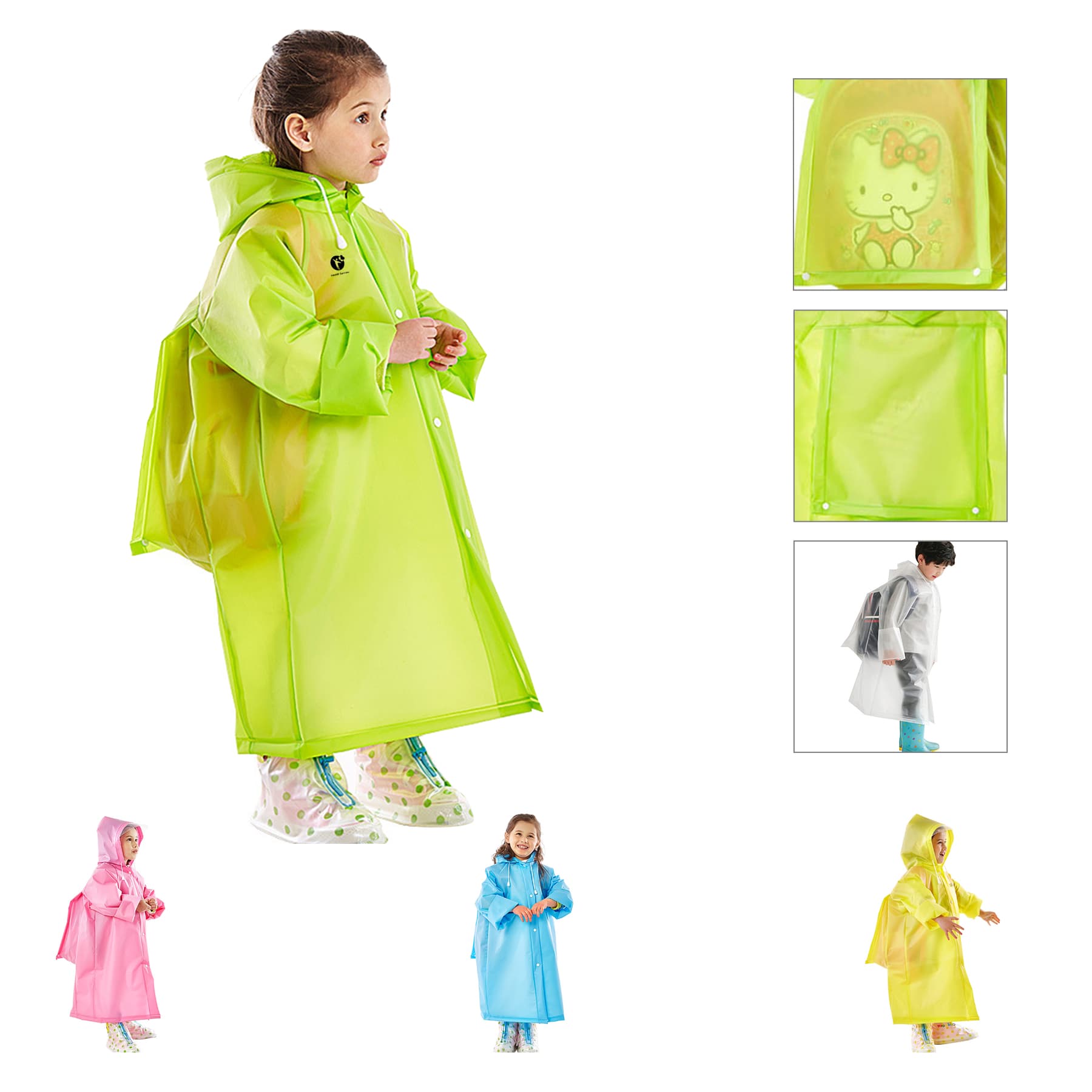 Reusable Eva 3D Children Raincoat