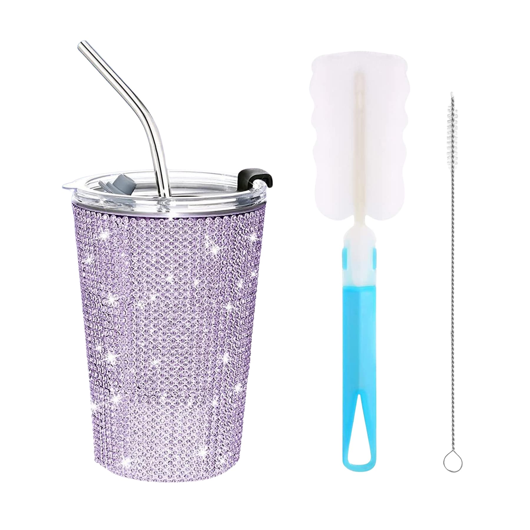 12 oz Stainless Steel Diamond Straw Cup