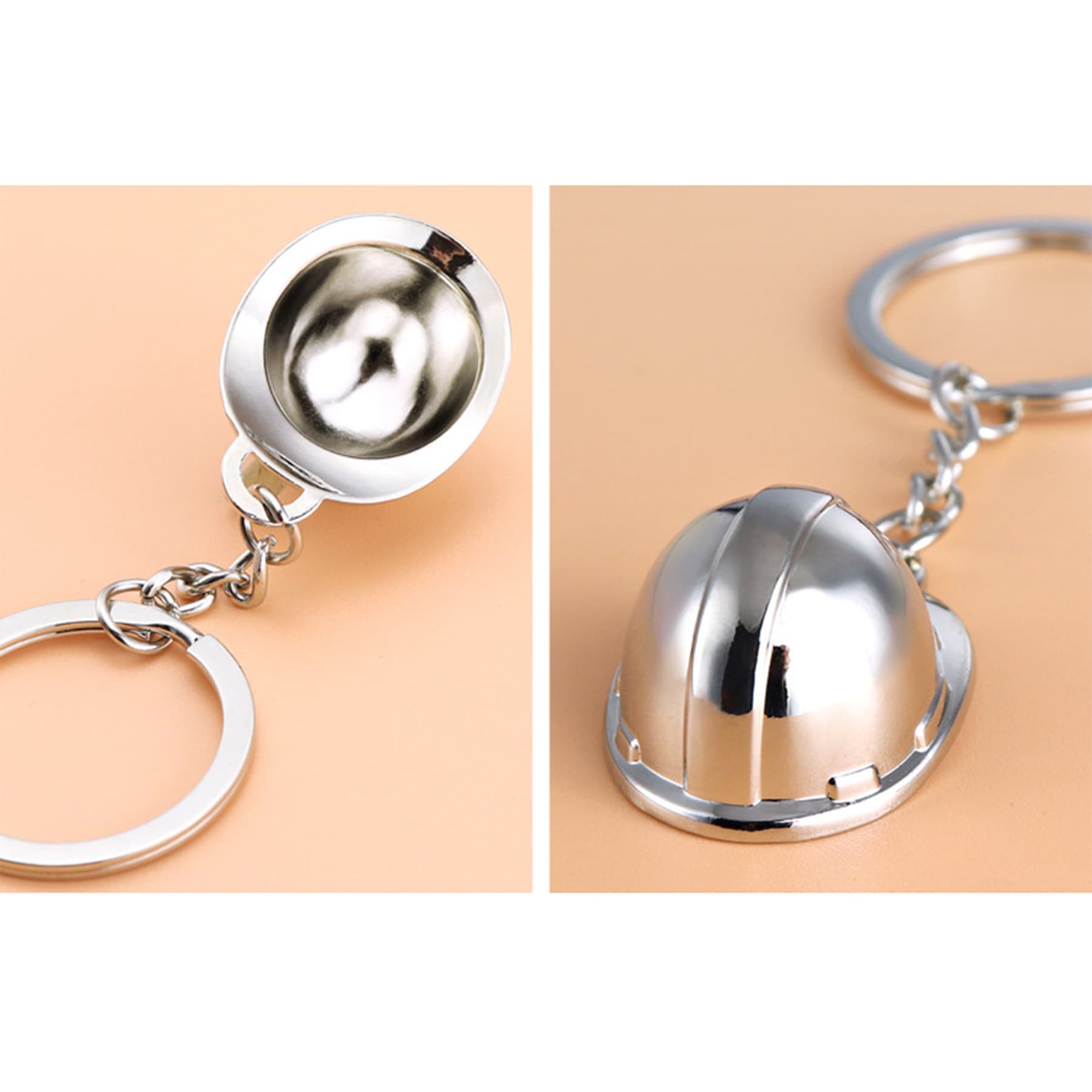 Three-dimensional helmet keychain