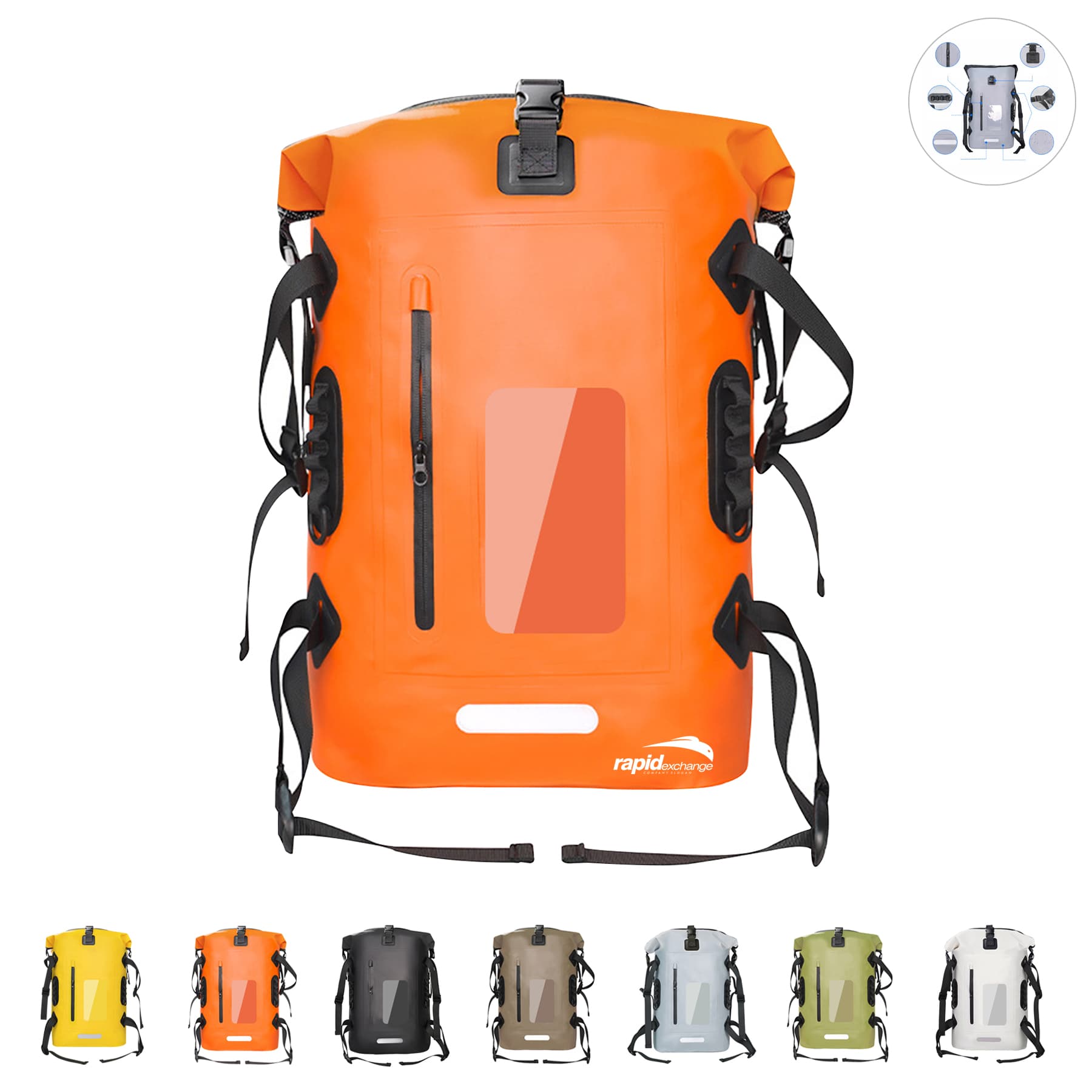 Waterproof Roll Top Closure Backpack