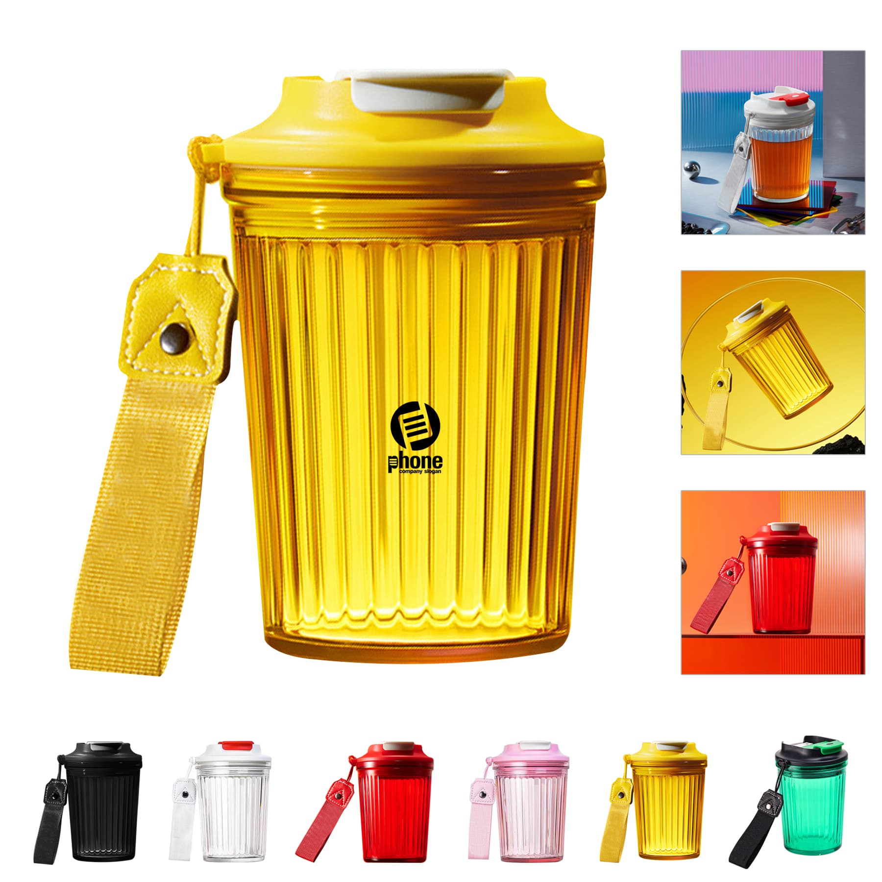 Reusable Tritan Coffee Cup with Leakproof Lid