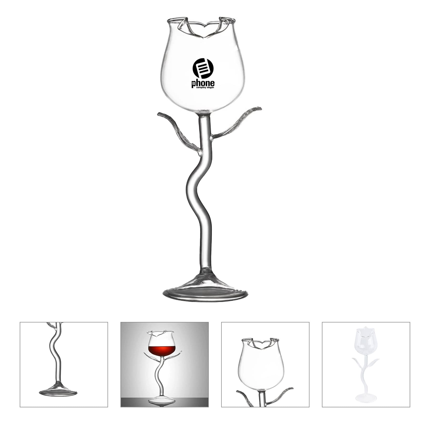 Rose Flower Shape Wine Glass