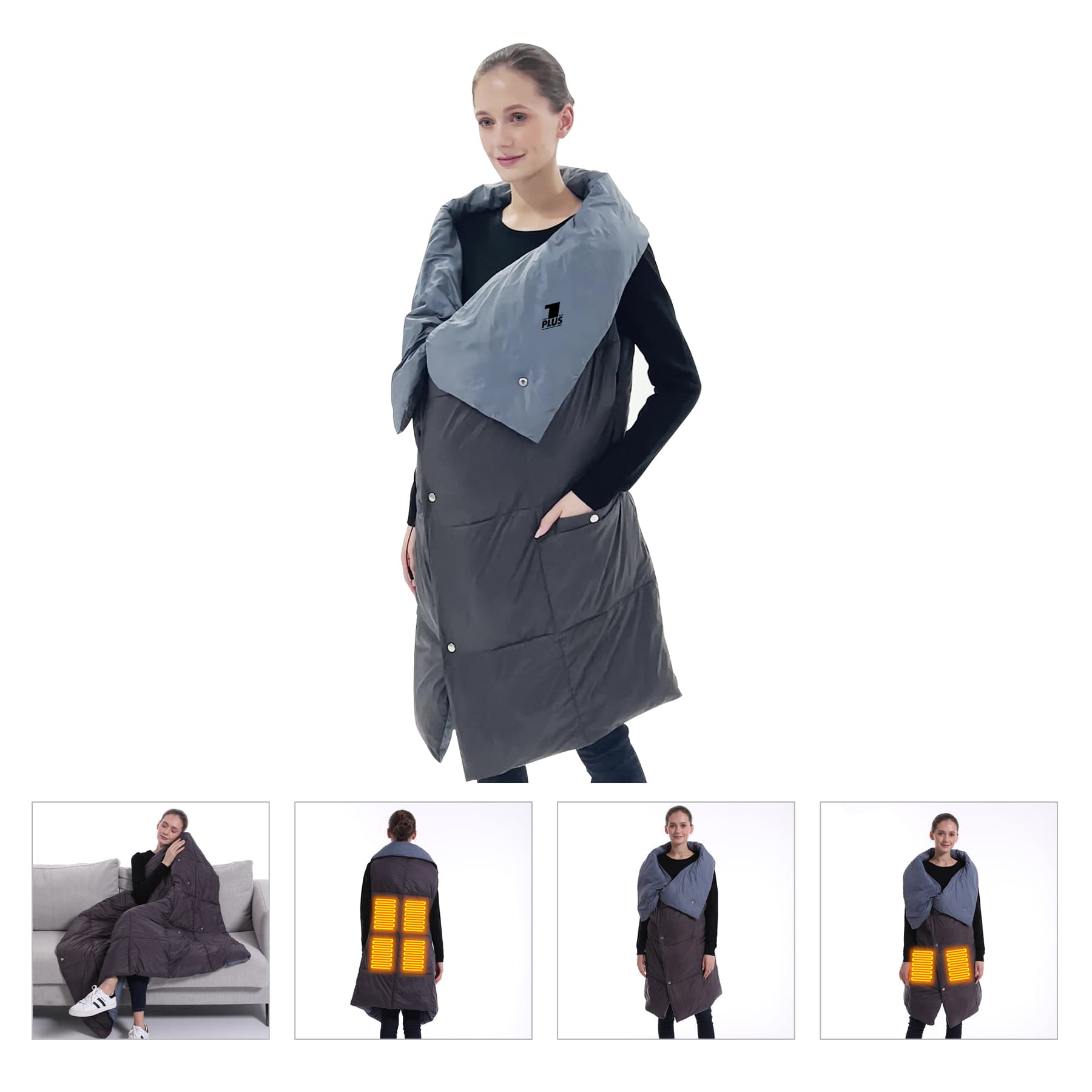 Soft Electric Blanket Heated Throw Poncho Wrap