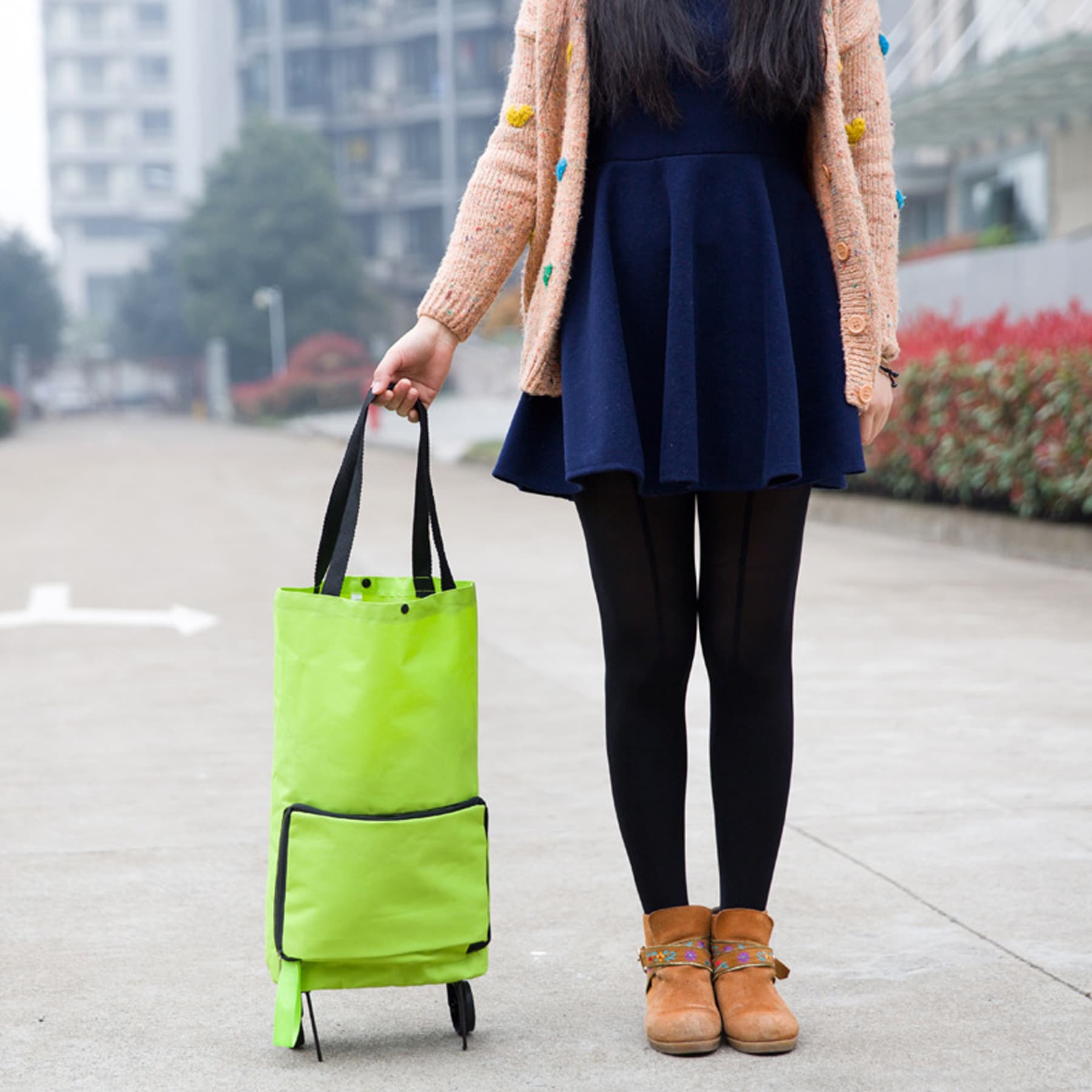 Folding Shopping Bag With Wheels
