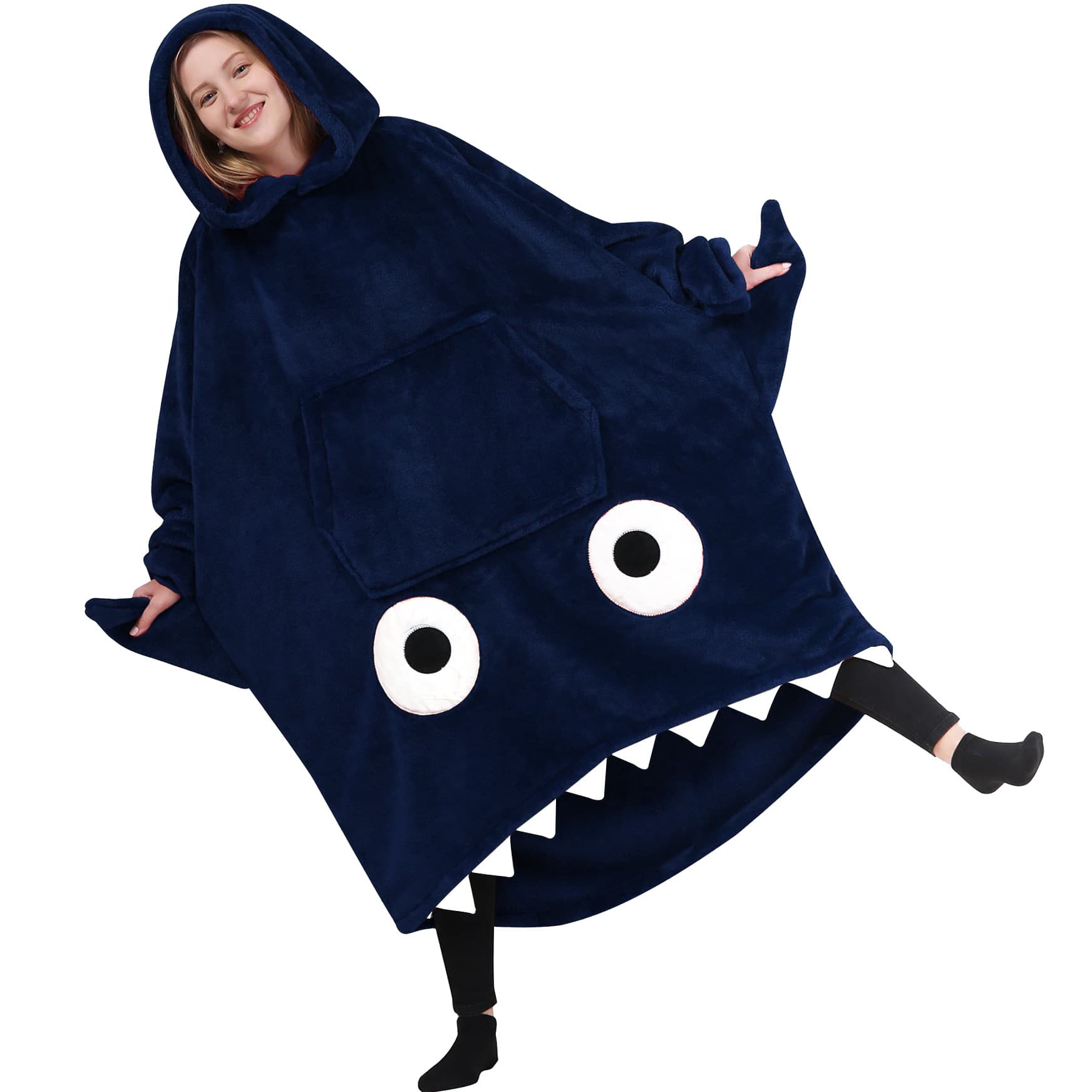 Oversized Microfiber & Sherpa Wearable Blanket