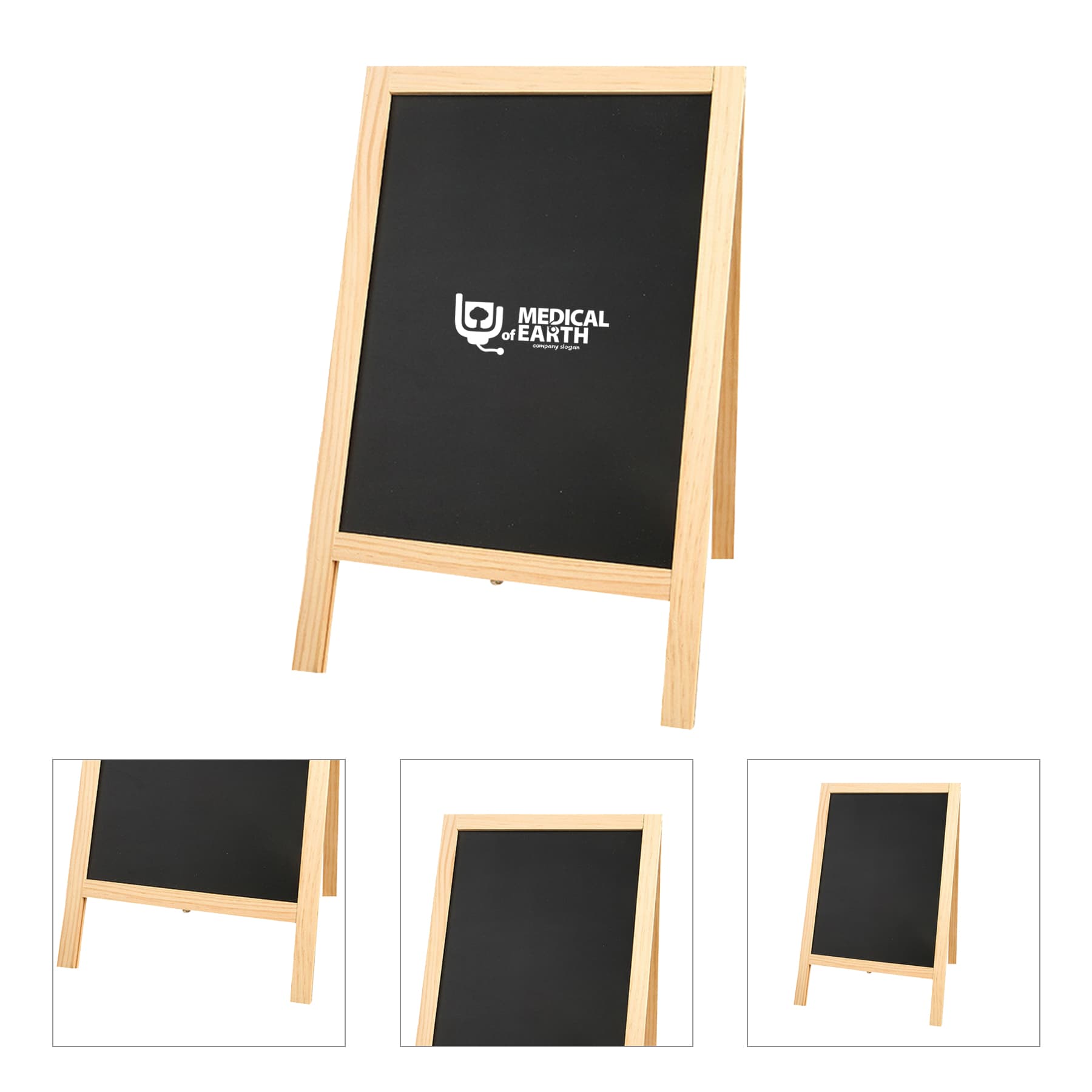 Floor-Standing Wooden Information Advertising Blackboard