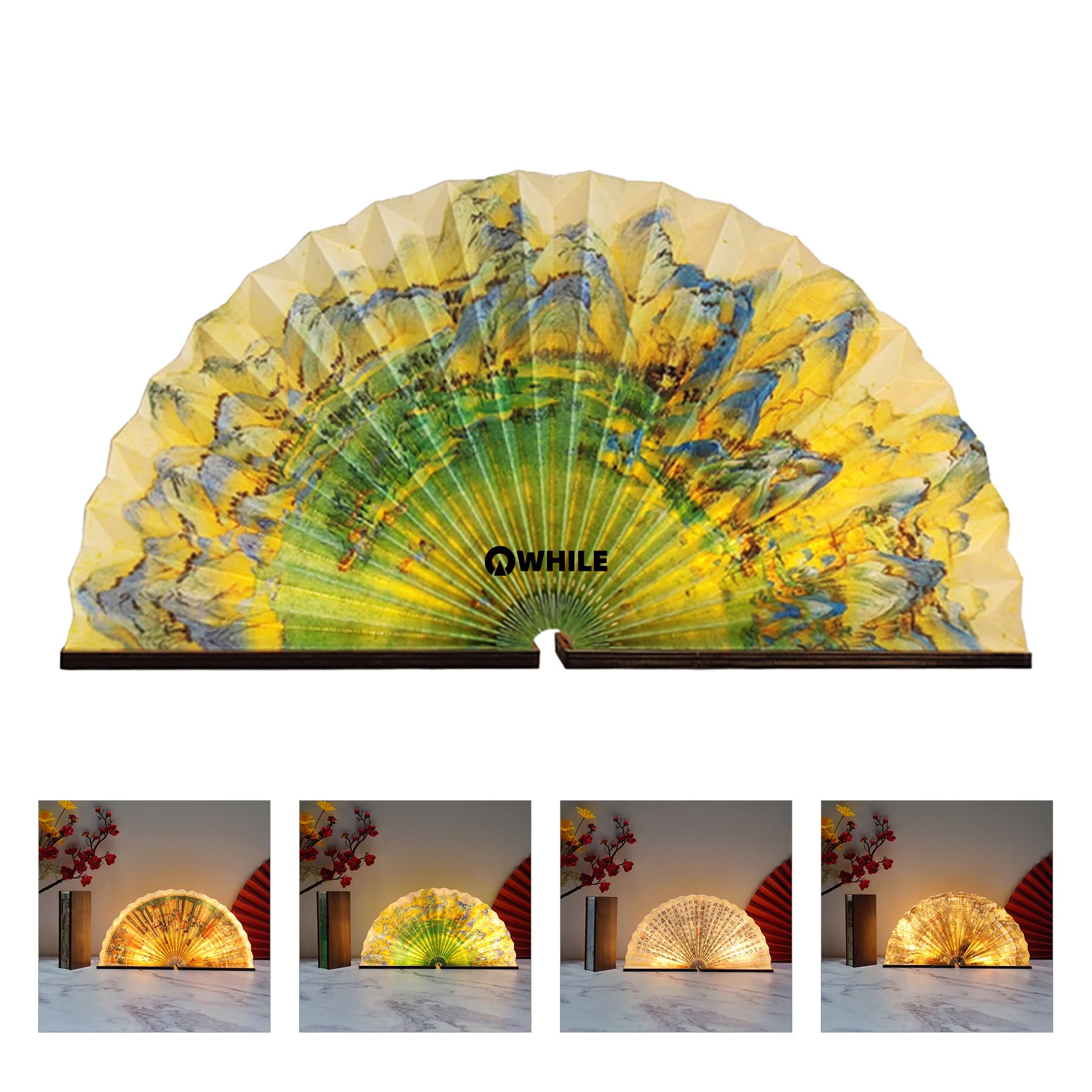 Exotic LED Fan Shape Folding Light Lamp