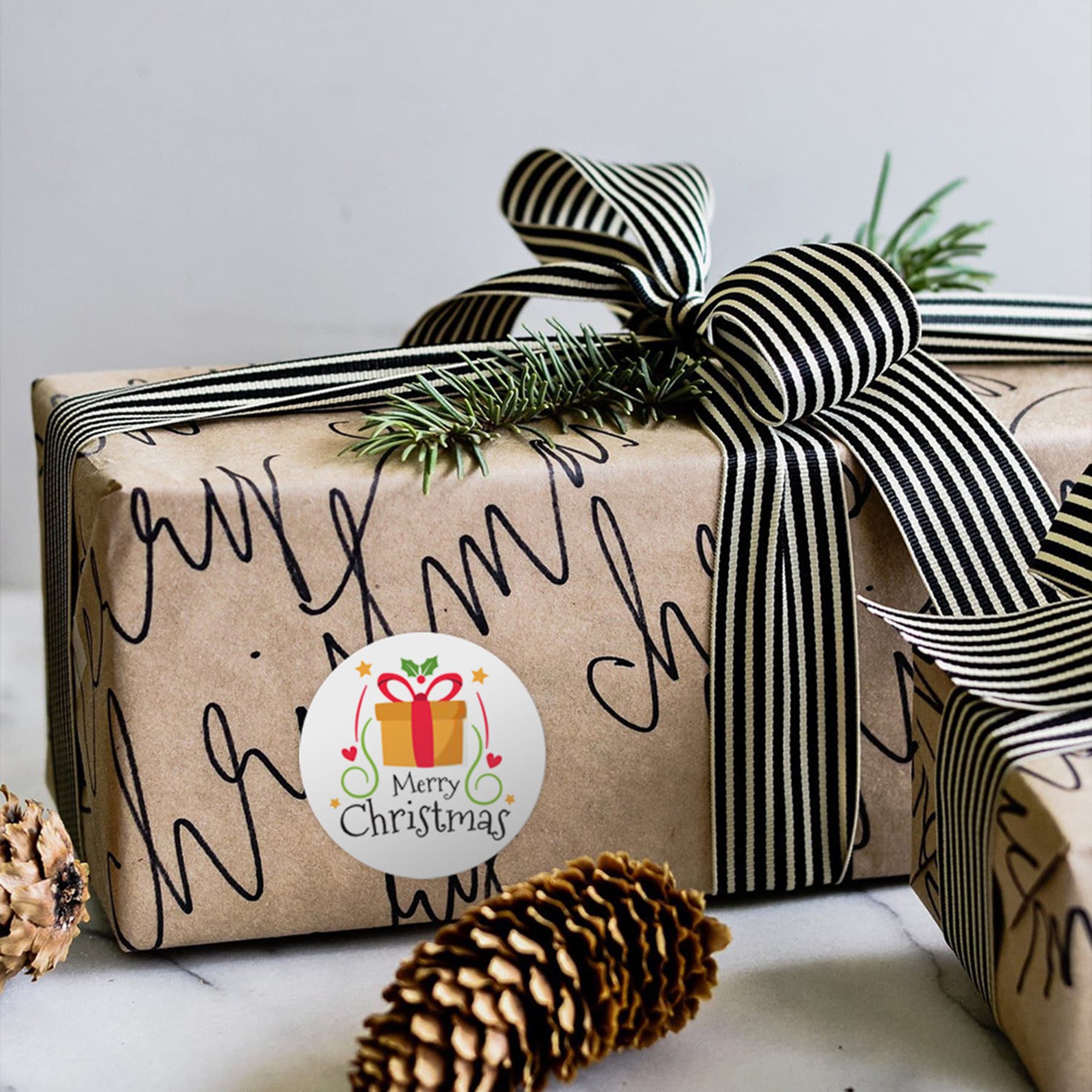1'' Custom Christmas Label Sticker Roll 500pcs
