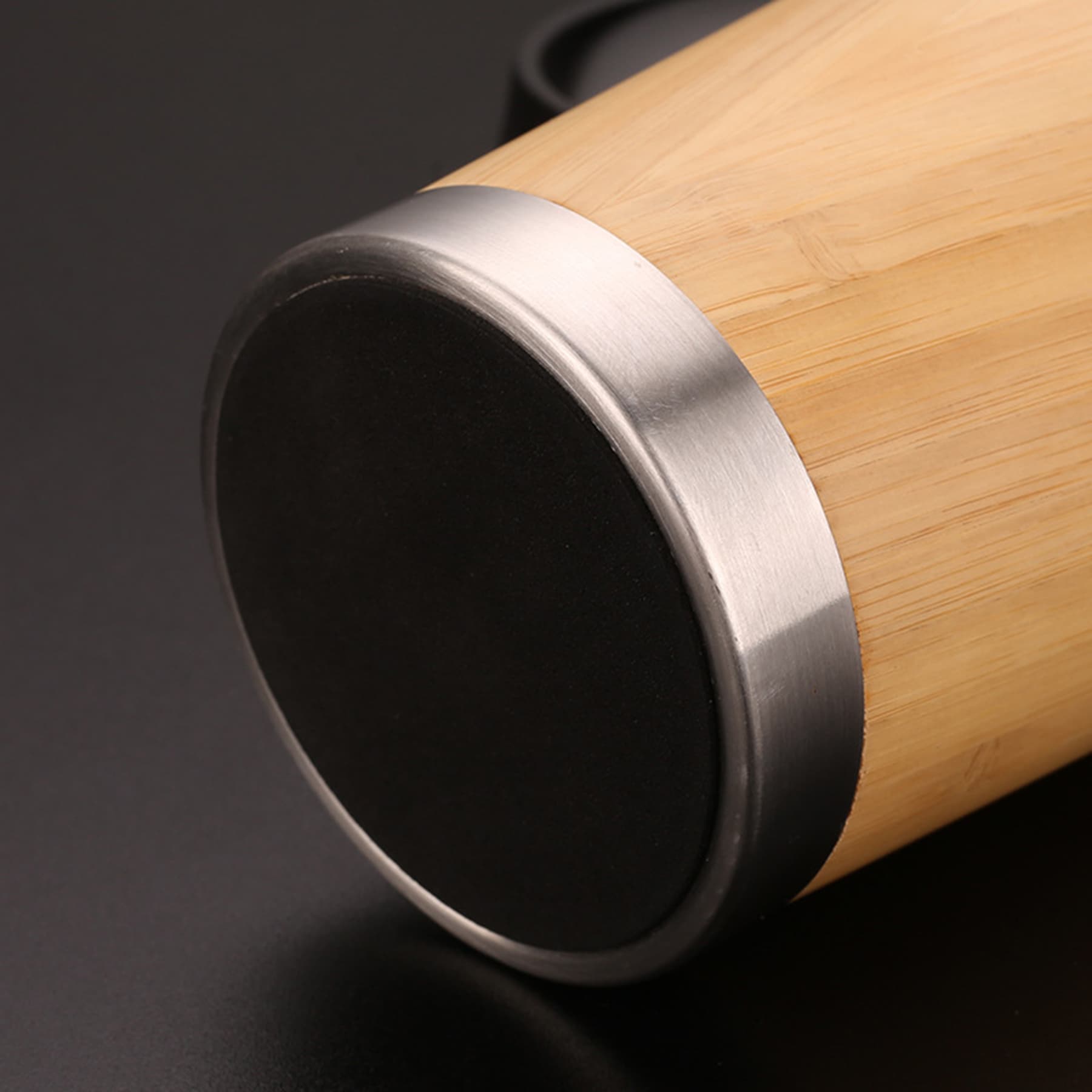Double-layer stainless steel smart bamboo shell car cup