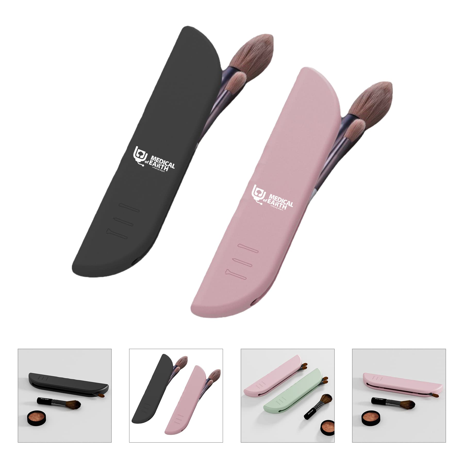 Portable makeup brush storage bag
