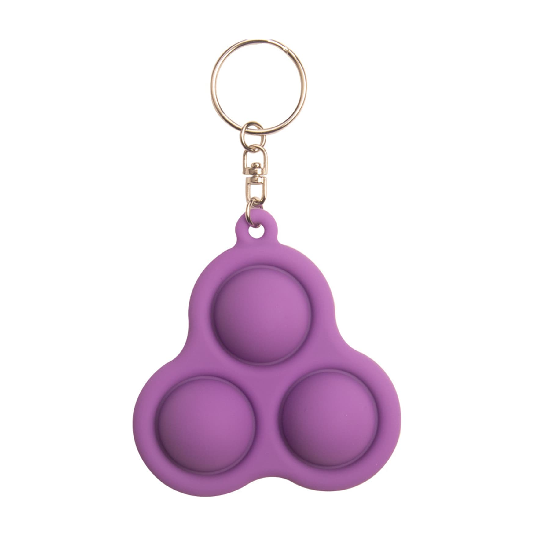 Triangular Silicone Push Pop Toy Keychain
