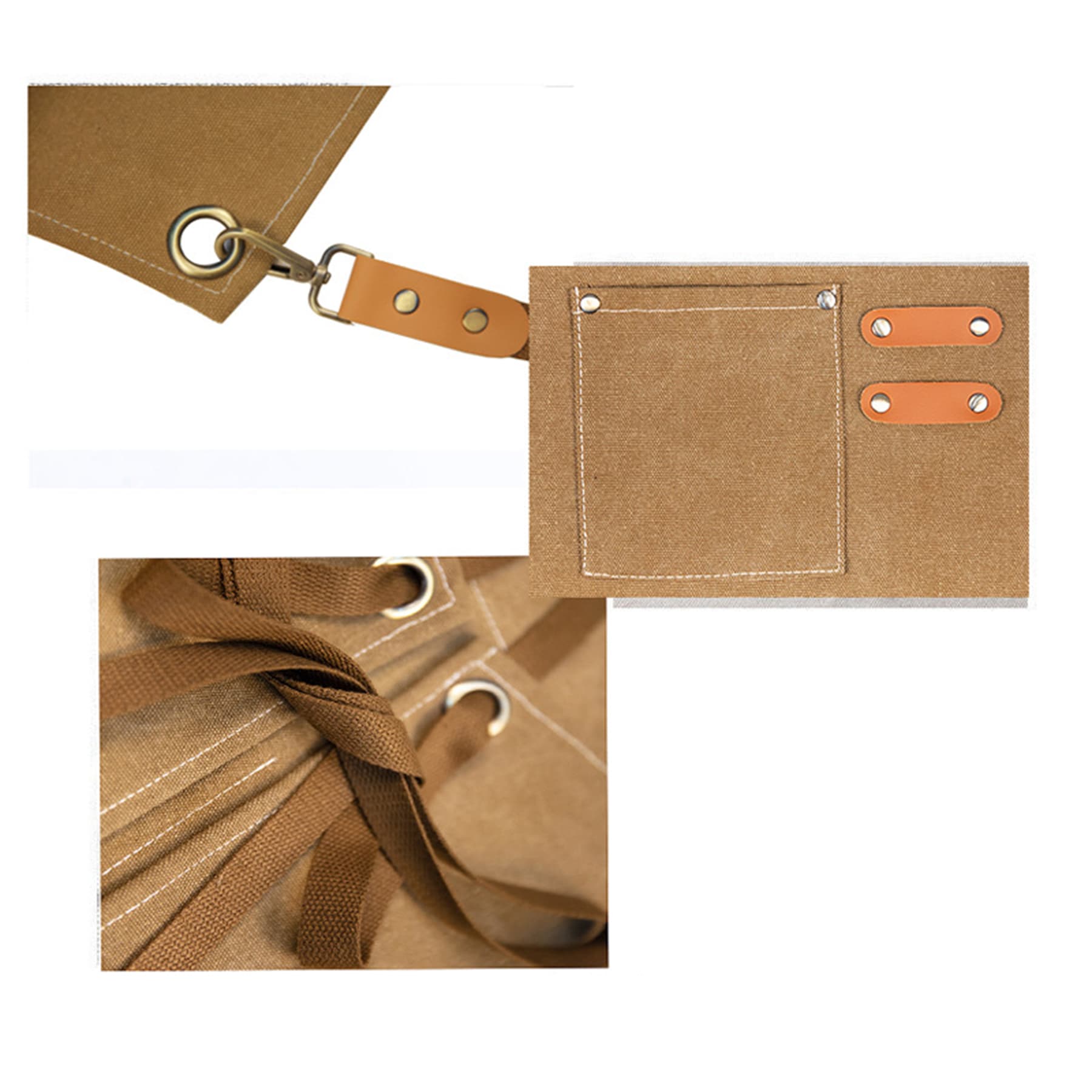 Cotton Canvas Cross Apron Large Pockets