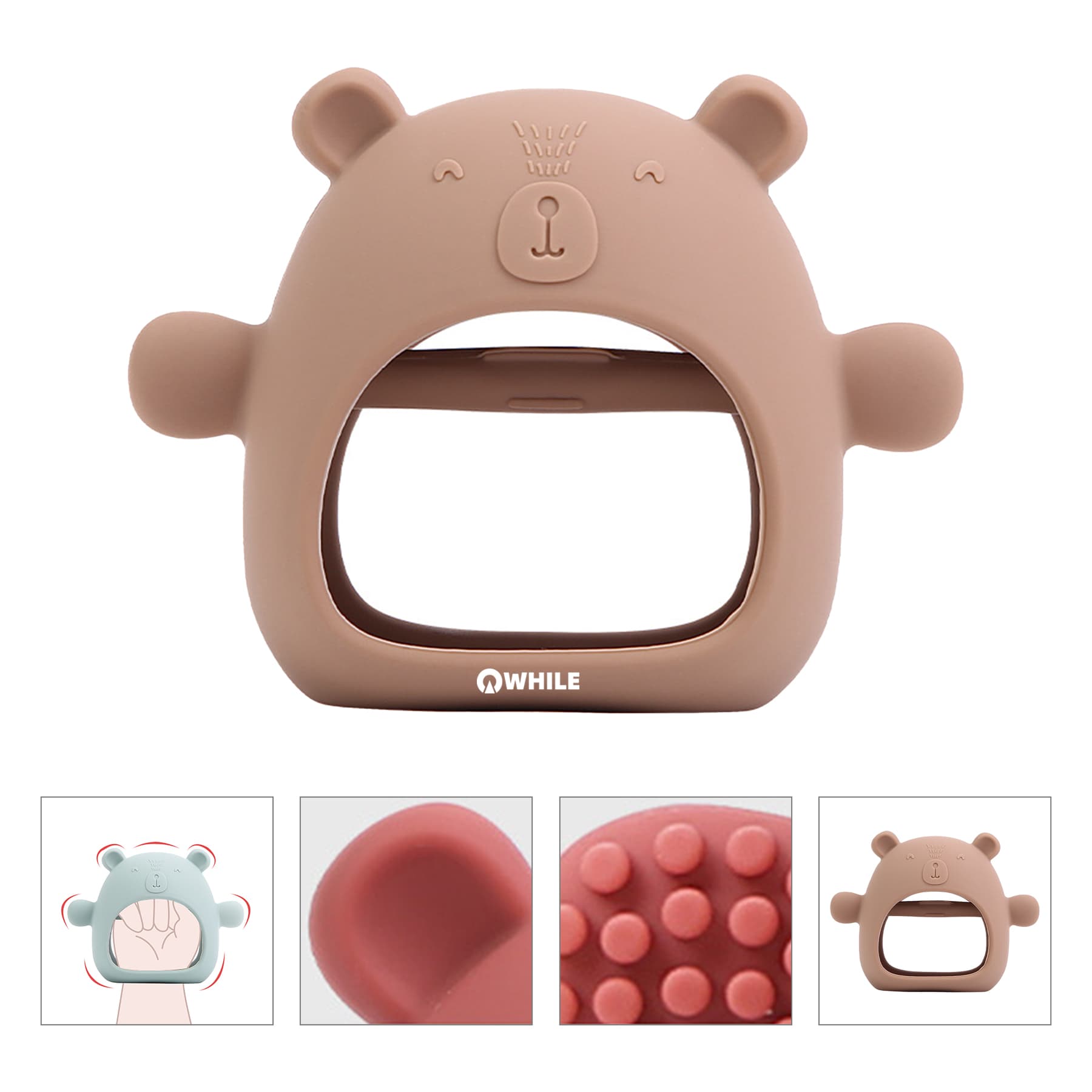 Silicone Baby Teether Toy & Infant Chew Glove - 3+ Months