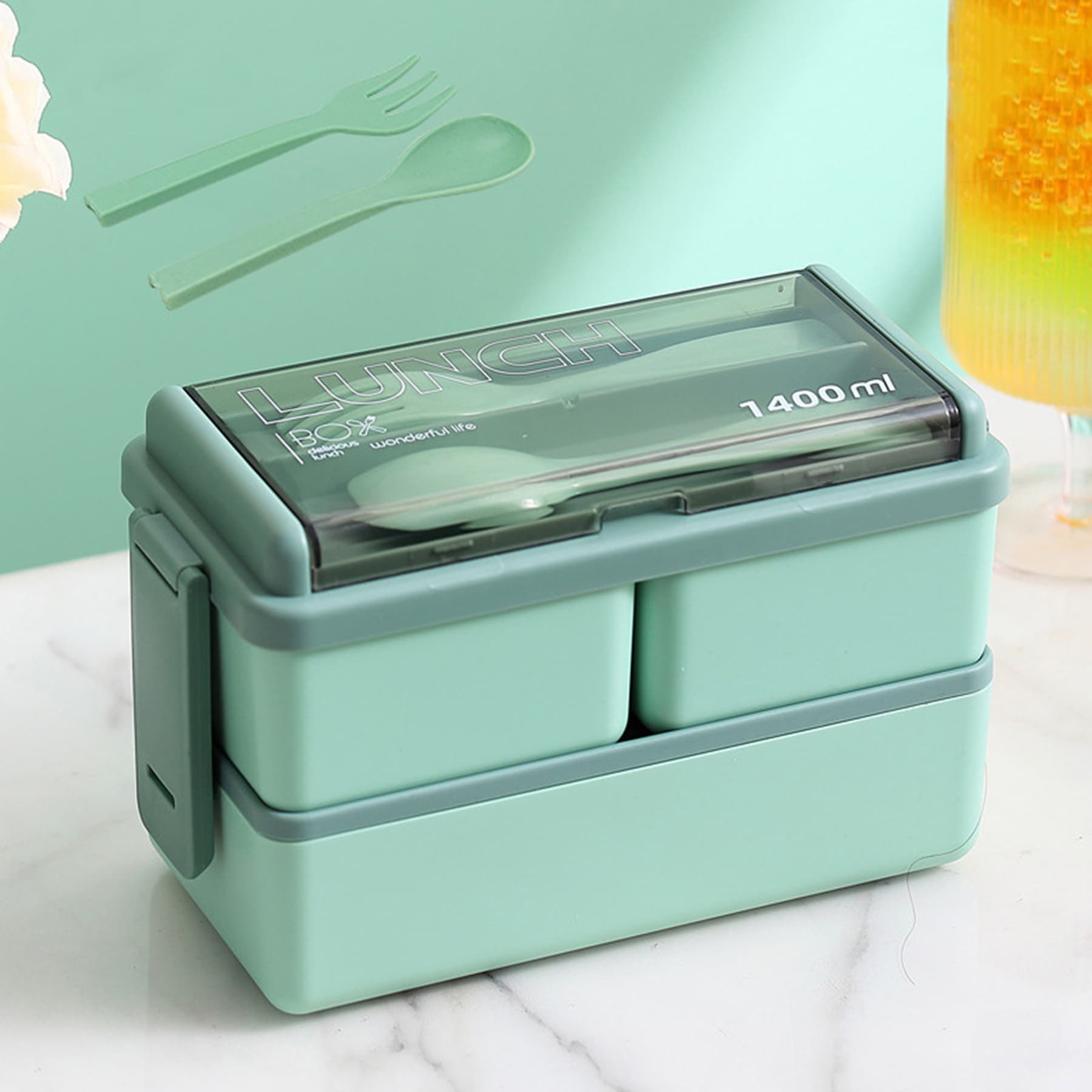 Double Plastic Bento Box