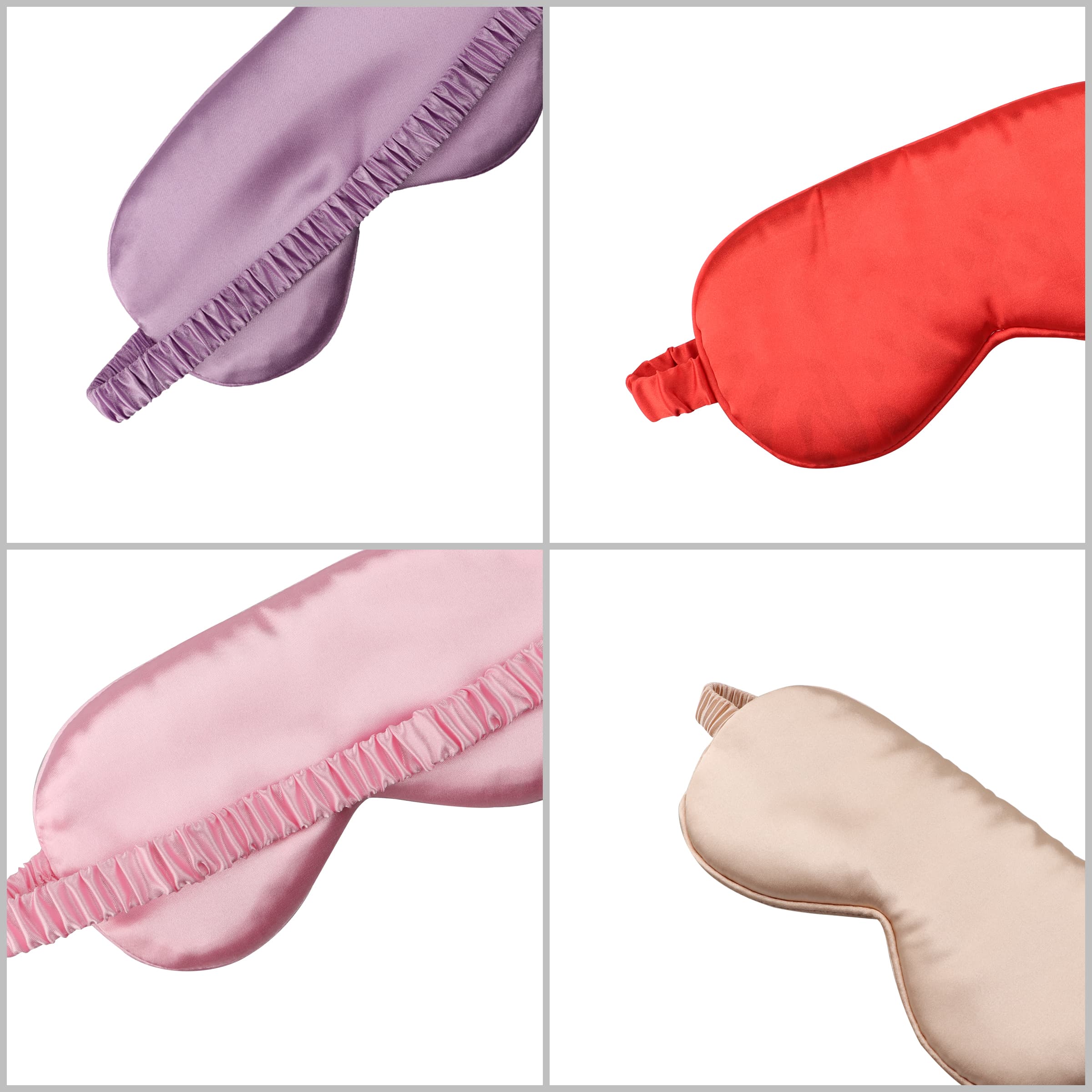 8" x 3.75" Silky Satin Eye Masks for Sleep W/ Elastic Strap