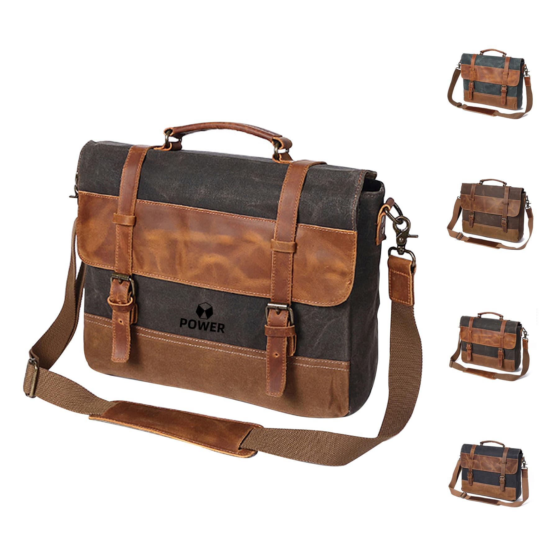 Canvas Leather Computer Laptop Bag
