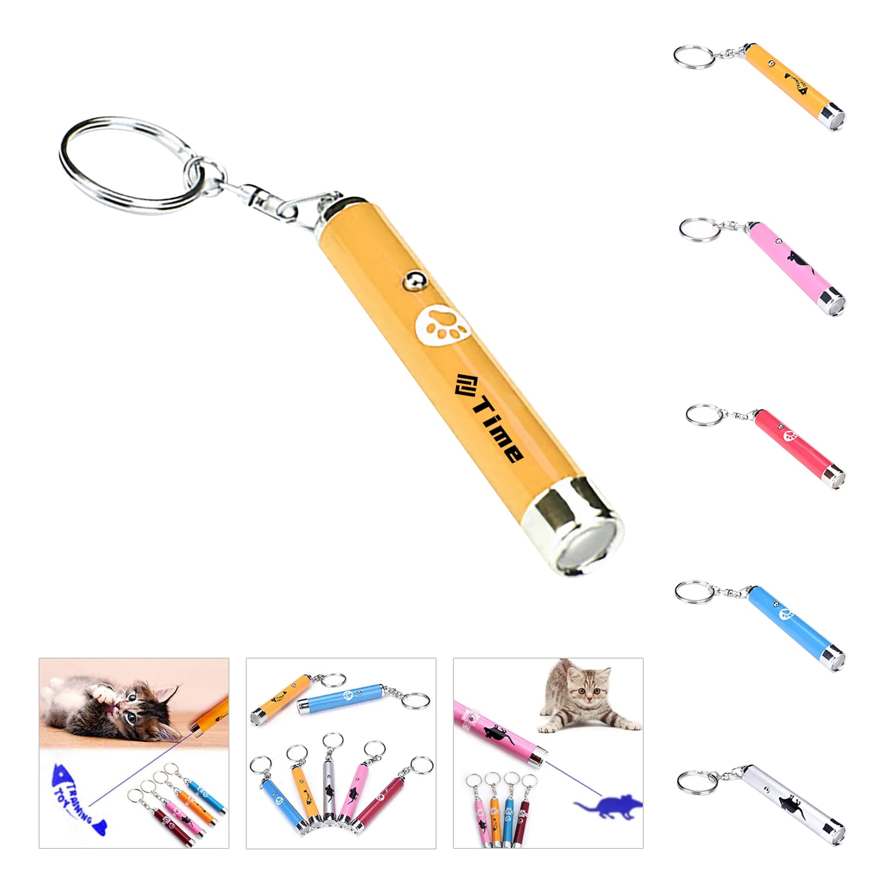 Custom Logo Projector Flashlight With Keychain