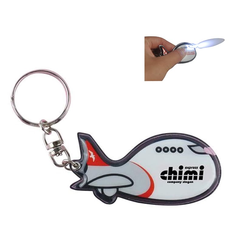 Custom Fashion Pvc Airplane Led Keychain