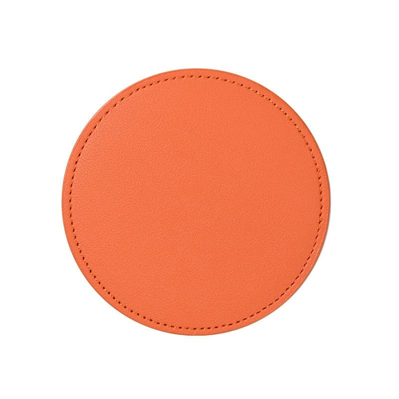 4" Square Round Leatherette Coaster